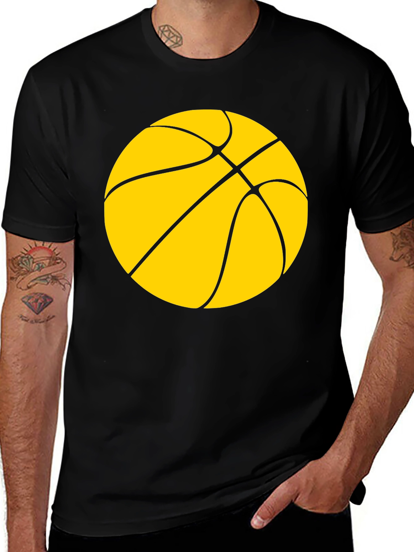 Variant 3 of Basketball Graphic Black T-Shirt