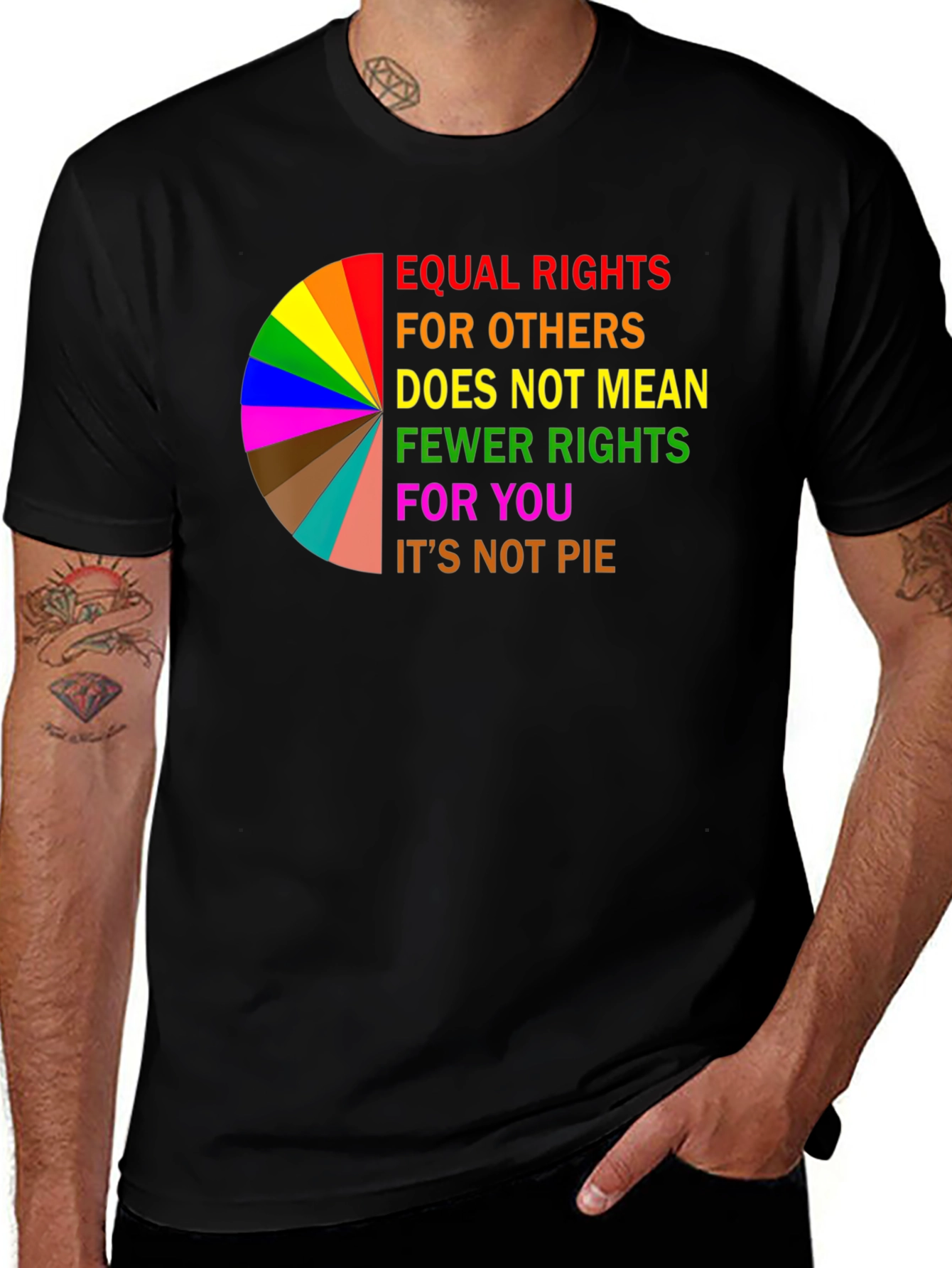 Variant 2 of Equal Rights Pie Chart T-Shirt - Inclusive Design