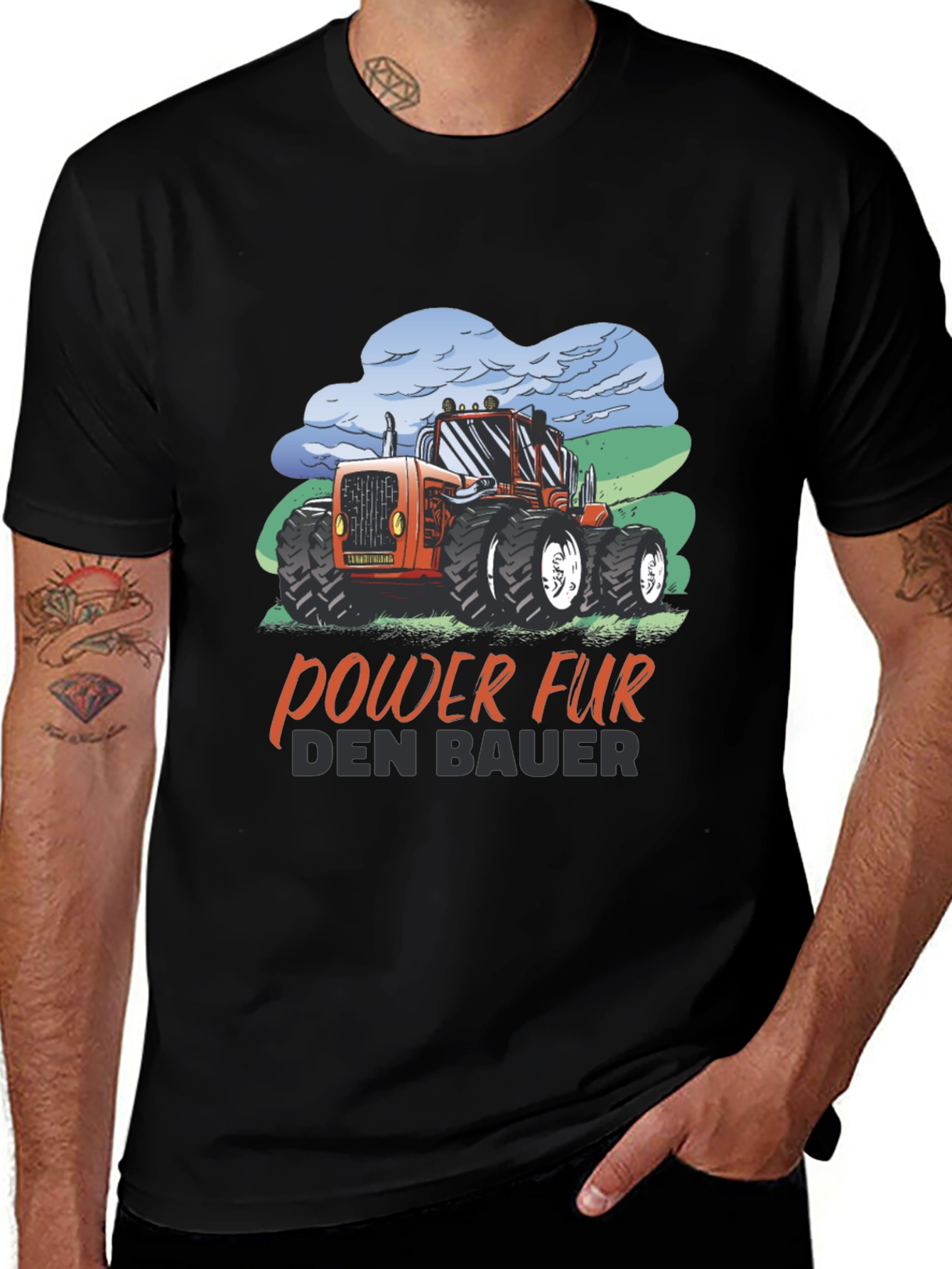 Variant 13 of Tractor Power Farmer T-Shirt - Black