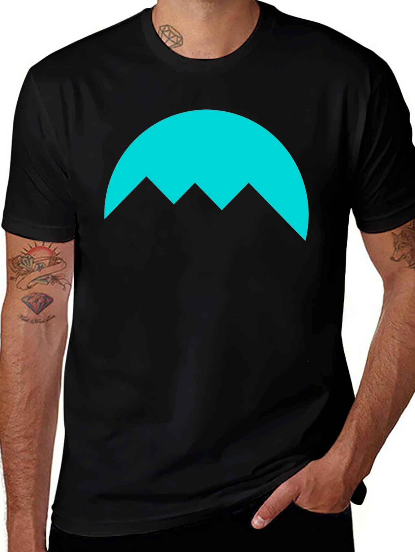 Variant 8 of Minimalist Mountain Graphic Tee - Black