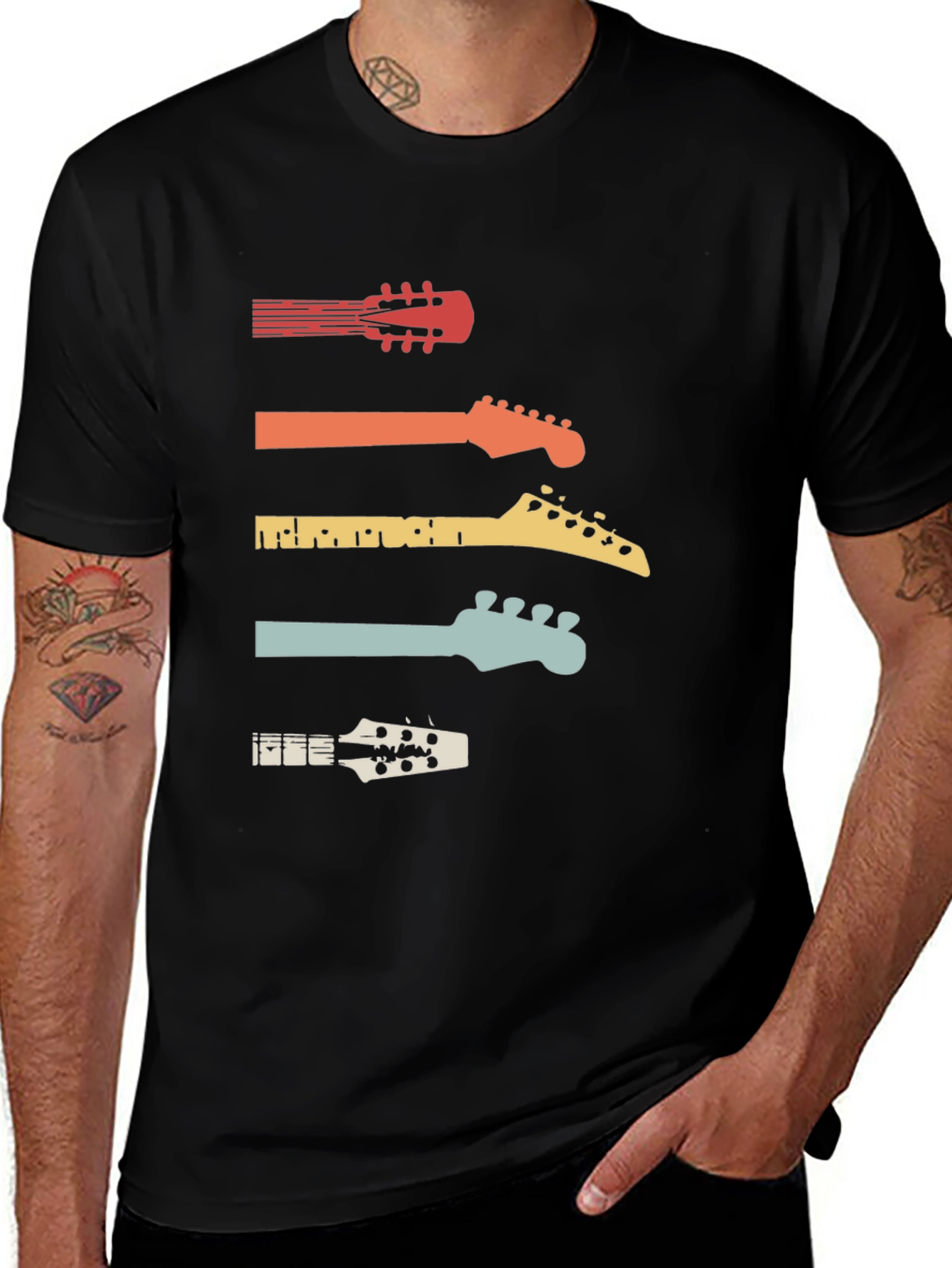 Variant 3 of Retro Guitar Head T-Shirt - Music Lover Tee