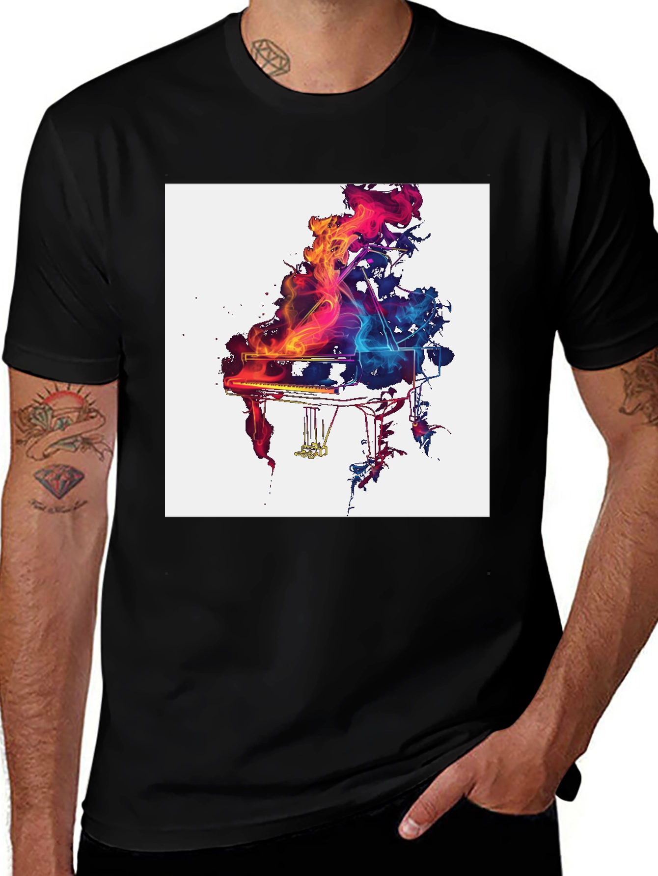 Variant 30 of Abstract Piano Graphic T-Shirt