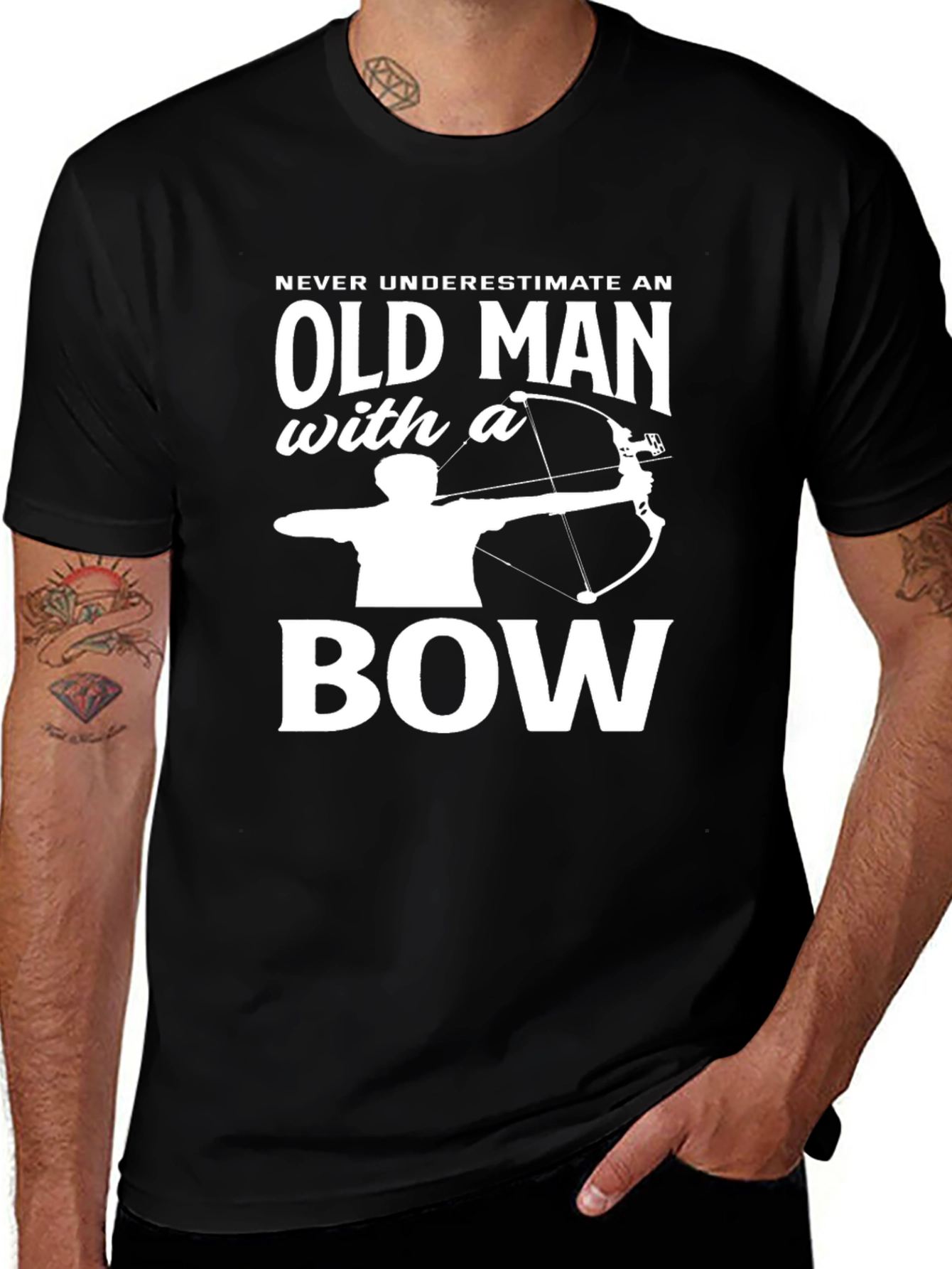 Variant 12 of Old Man with a Bow T-Shirt - Archery Gift