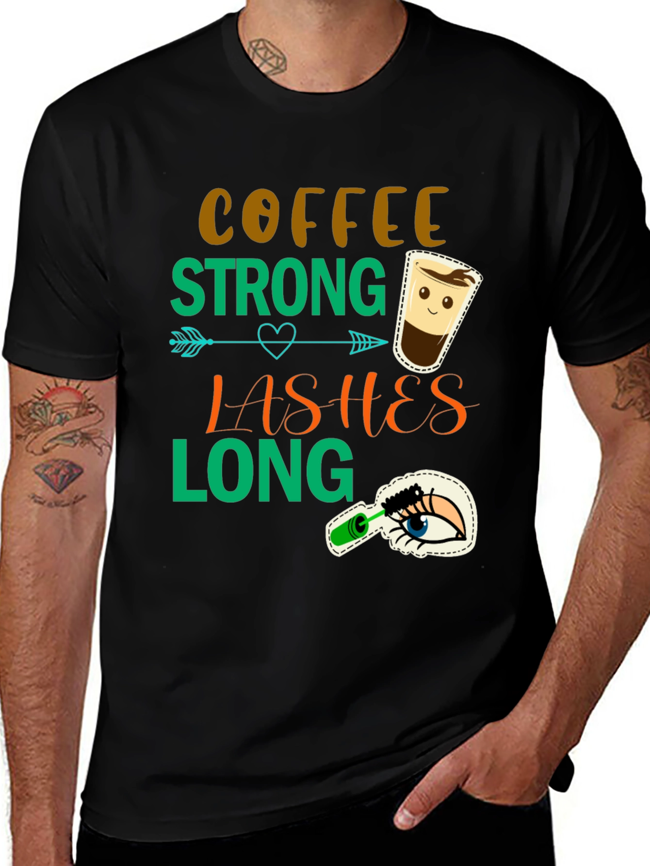 Variant 25 of Coffee Strong Lashes Long Graphic Tee