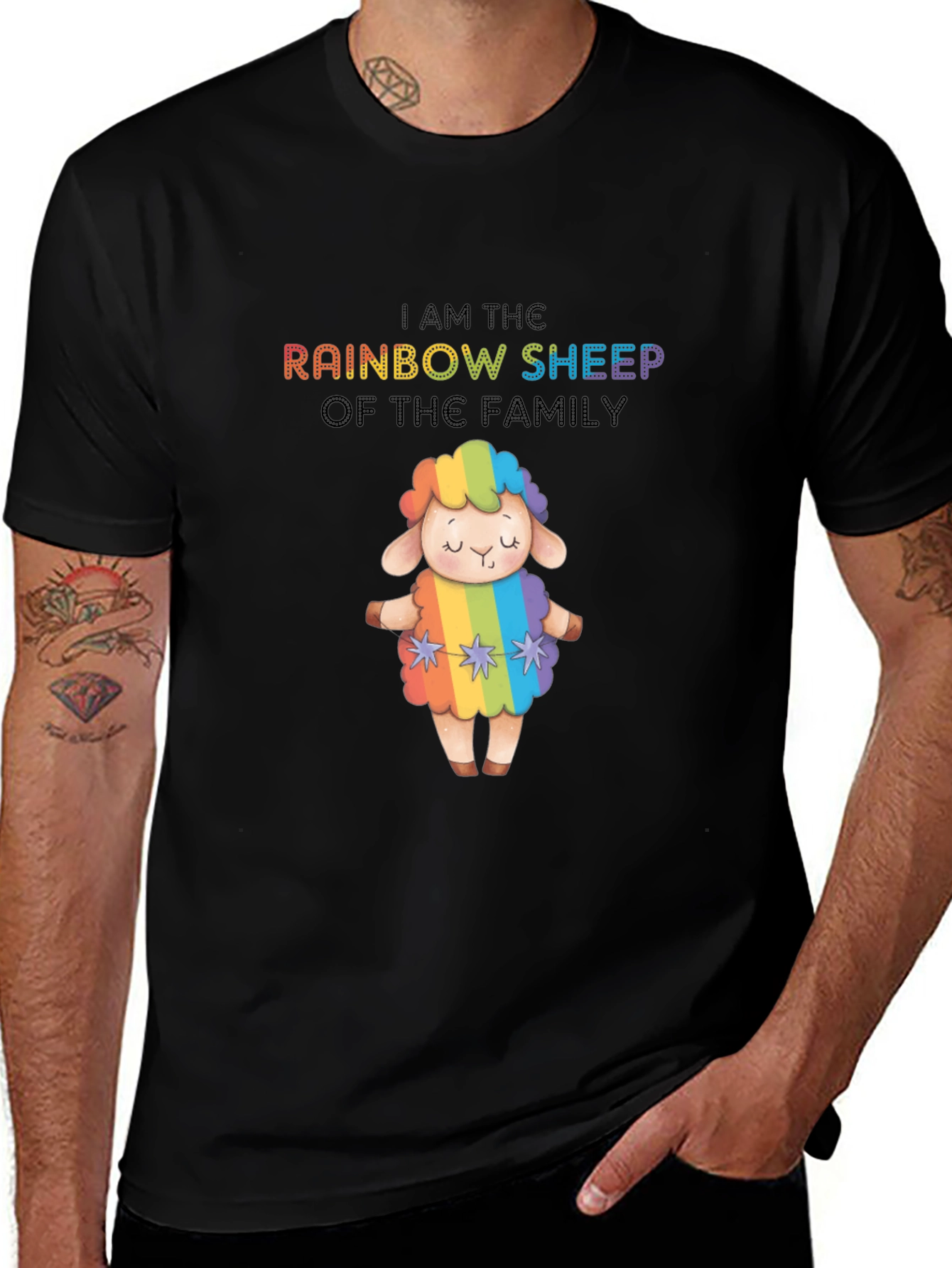 Rainbow Sheep Family T-Shirt - LGBTQ+ Pride Apparel