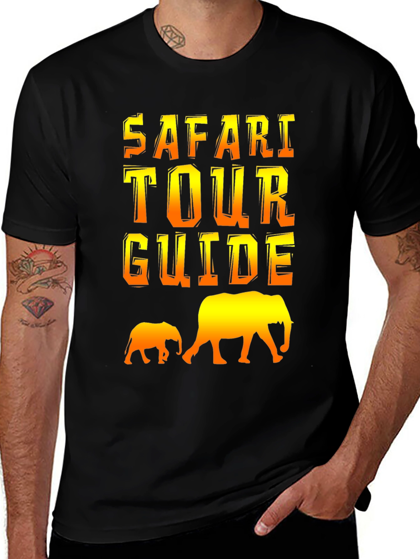 Variant 15 of Safari Tour Guide Graphic Tee - Elephant Design