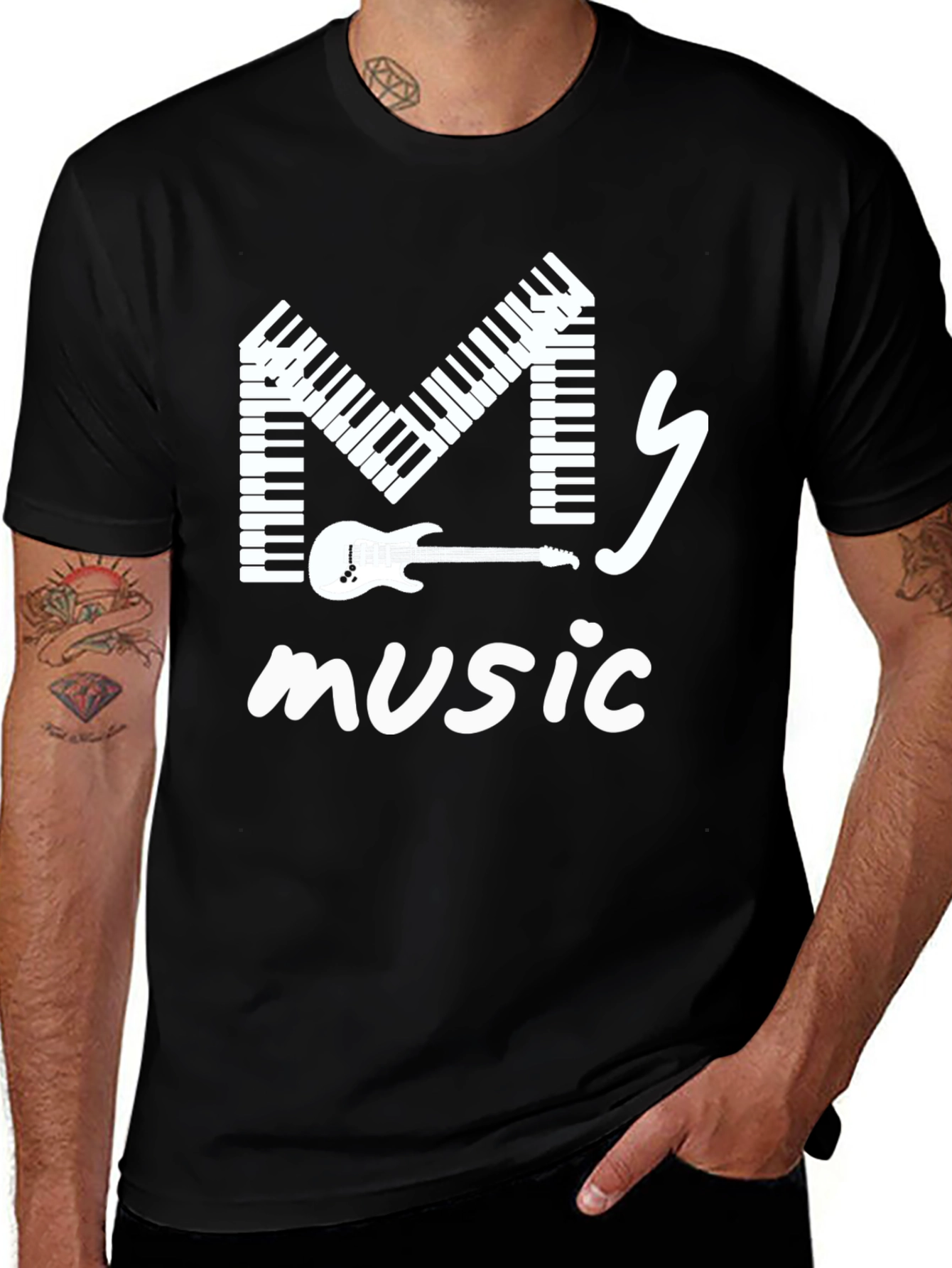 Variant 8 of My Music T-Shirt: Keyboard M Design