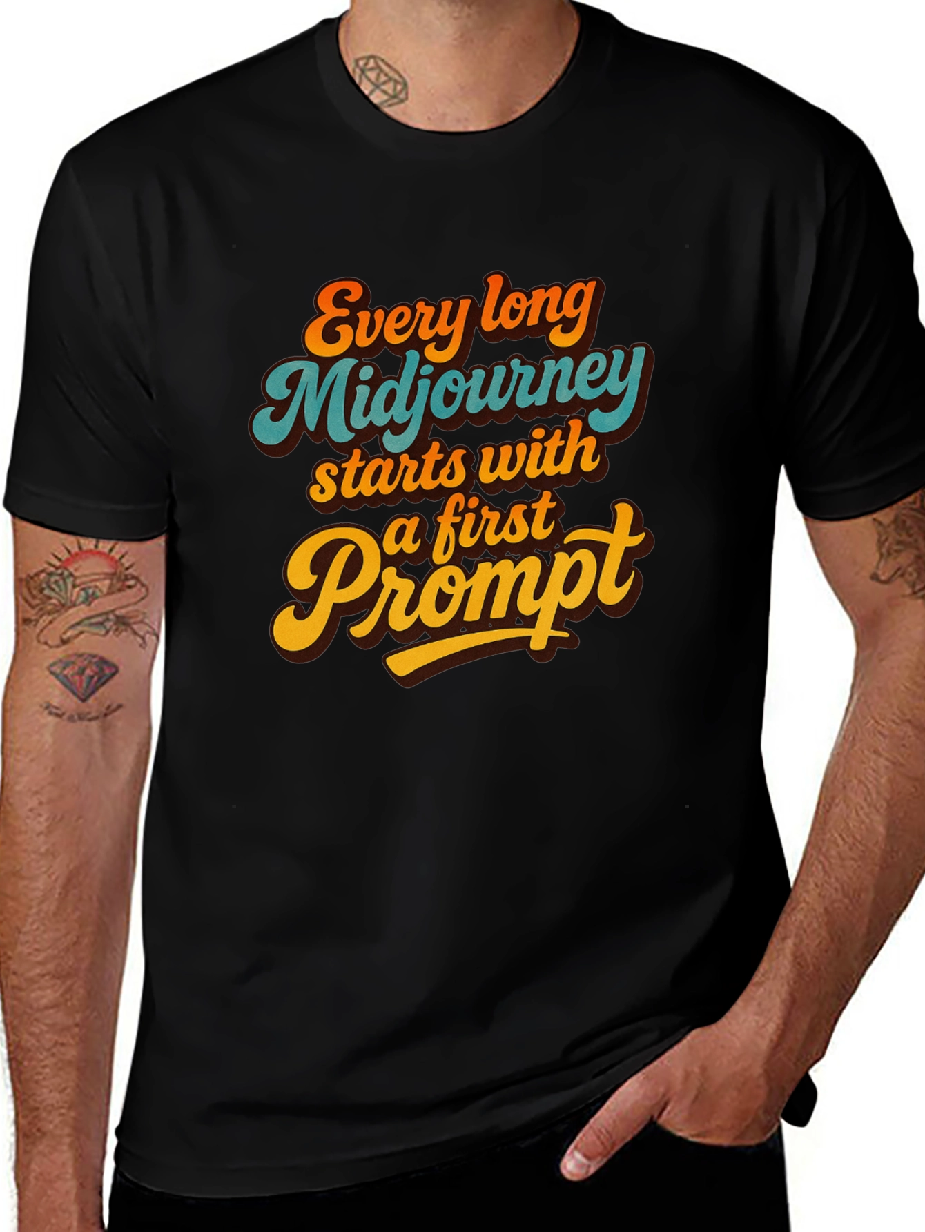 Midjourney Prompt Graphic Tee - Every Long Journey