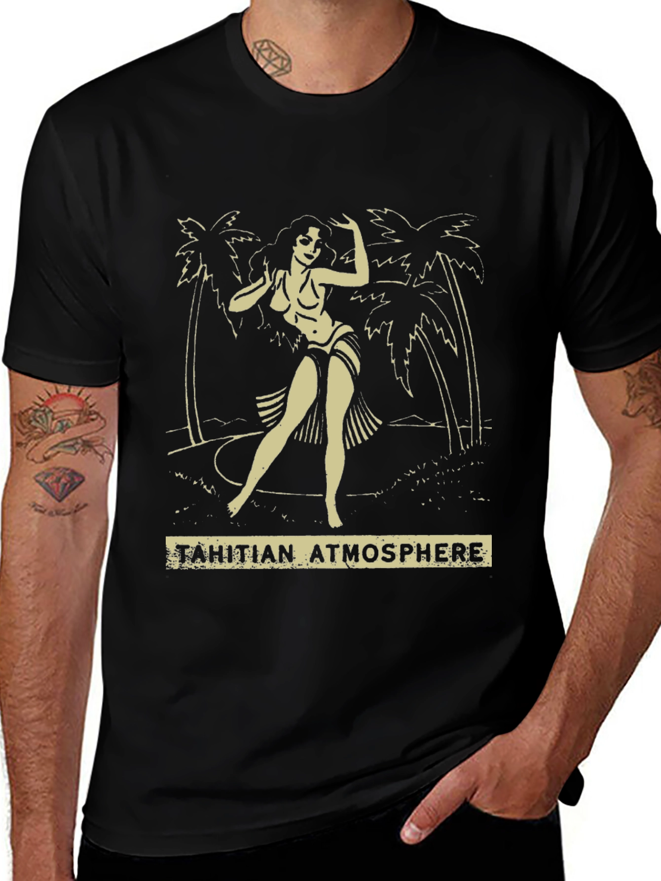 Variant 16 of Tahitian Atmosphere Black Graphic T-Shirt
