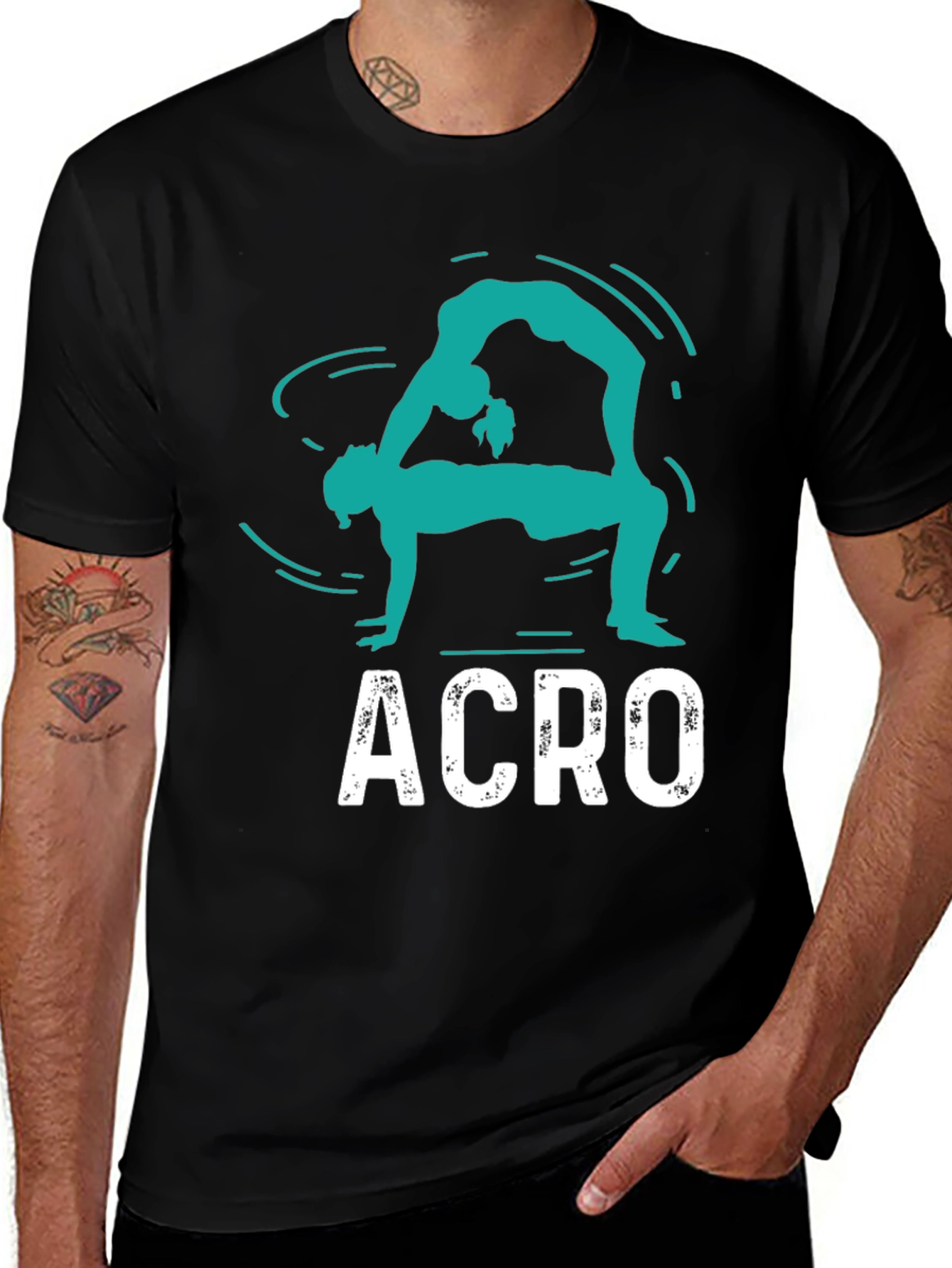 Variant 5 of Acro T-Shirt - Black Cotton Graphic Tee