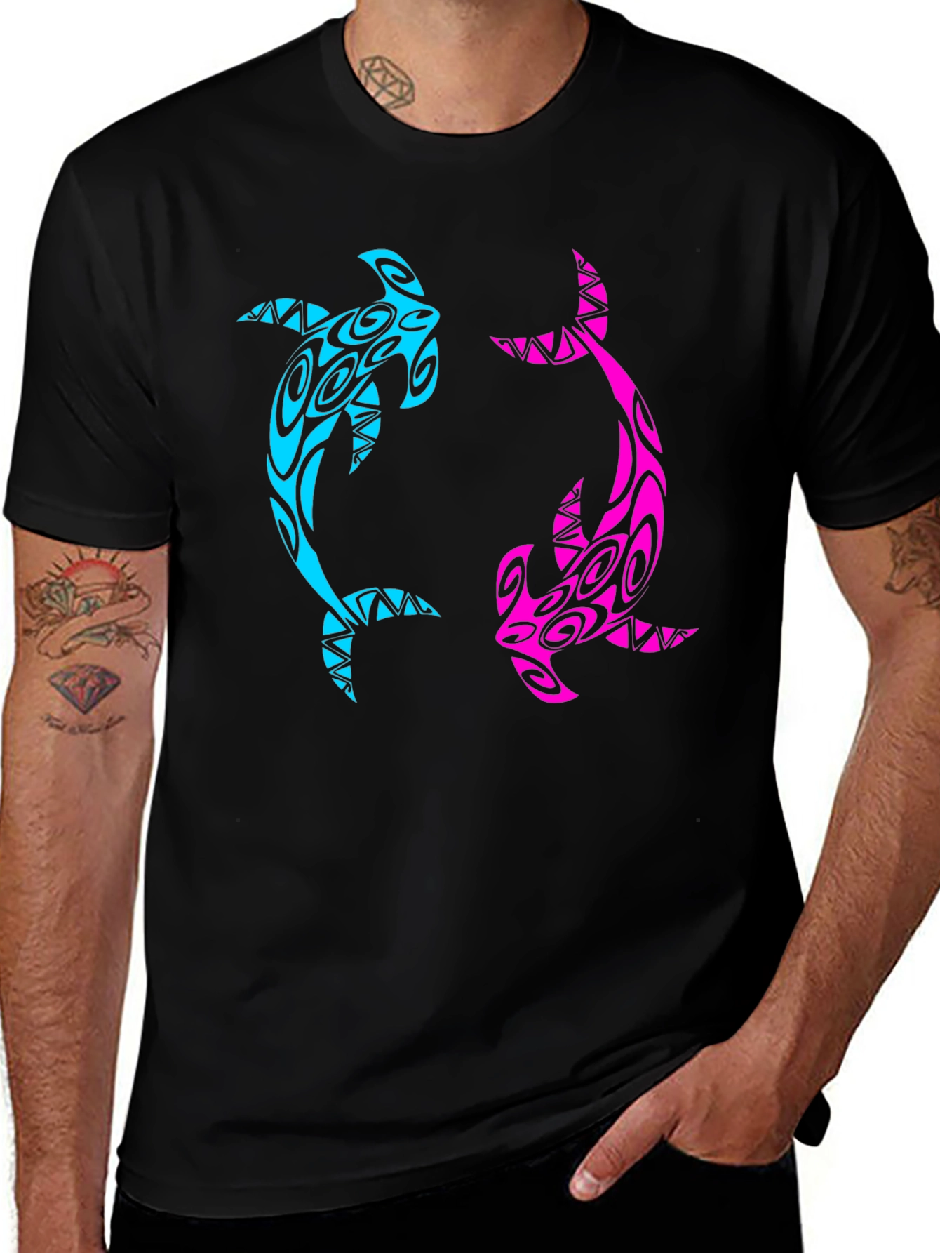 Variant 8 of Hammerhead Tribal Graphic T-Shirt