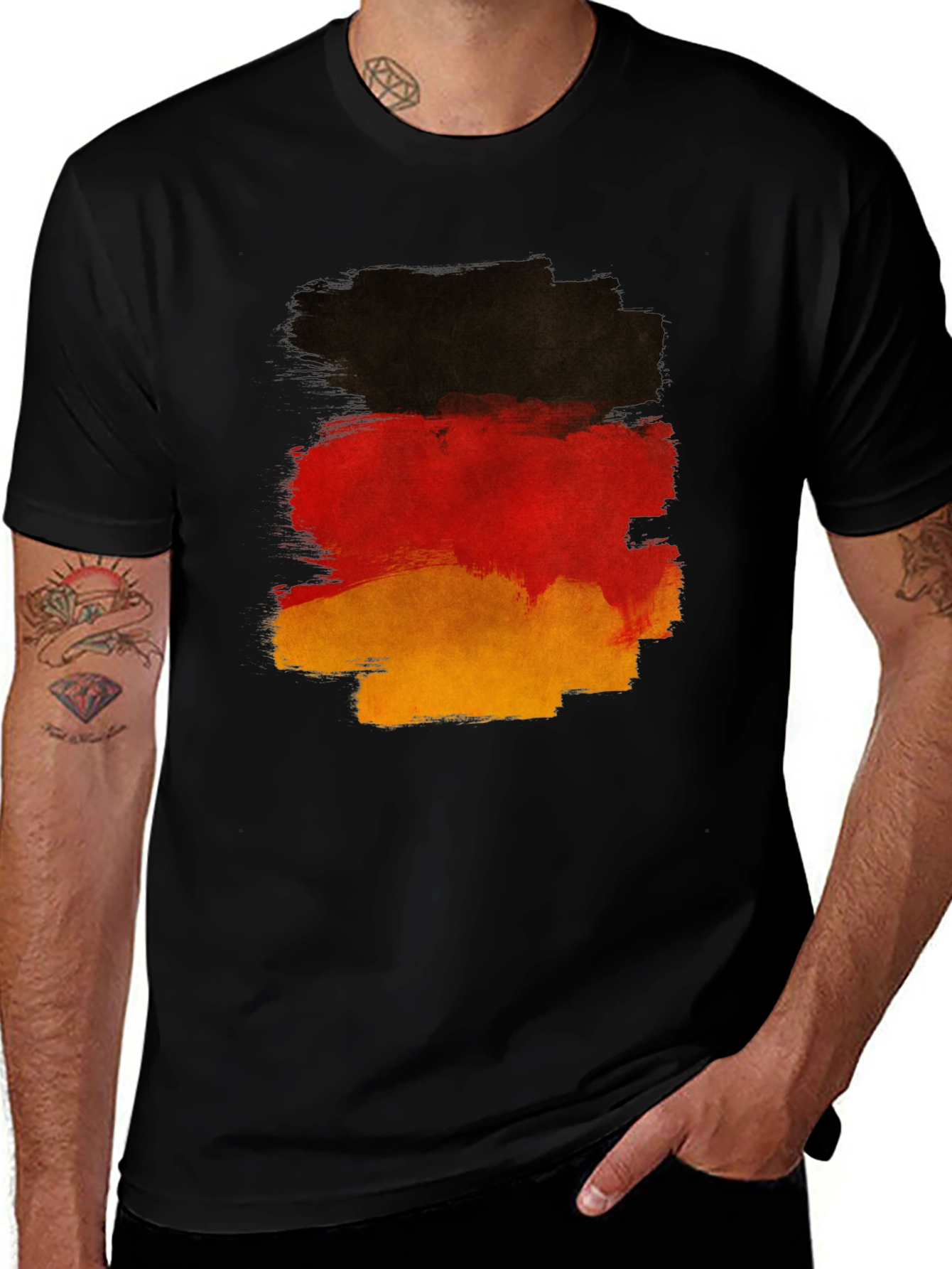 German Flag T-Shirt - Black Cotton Tee
