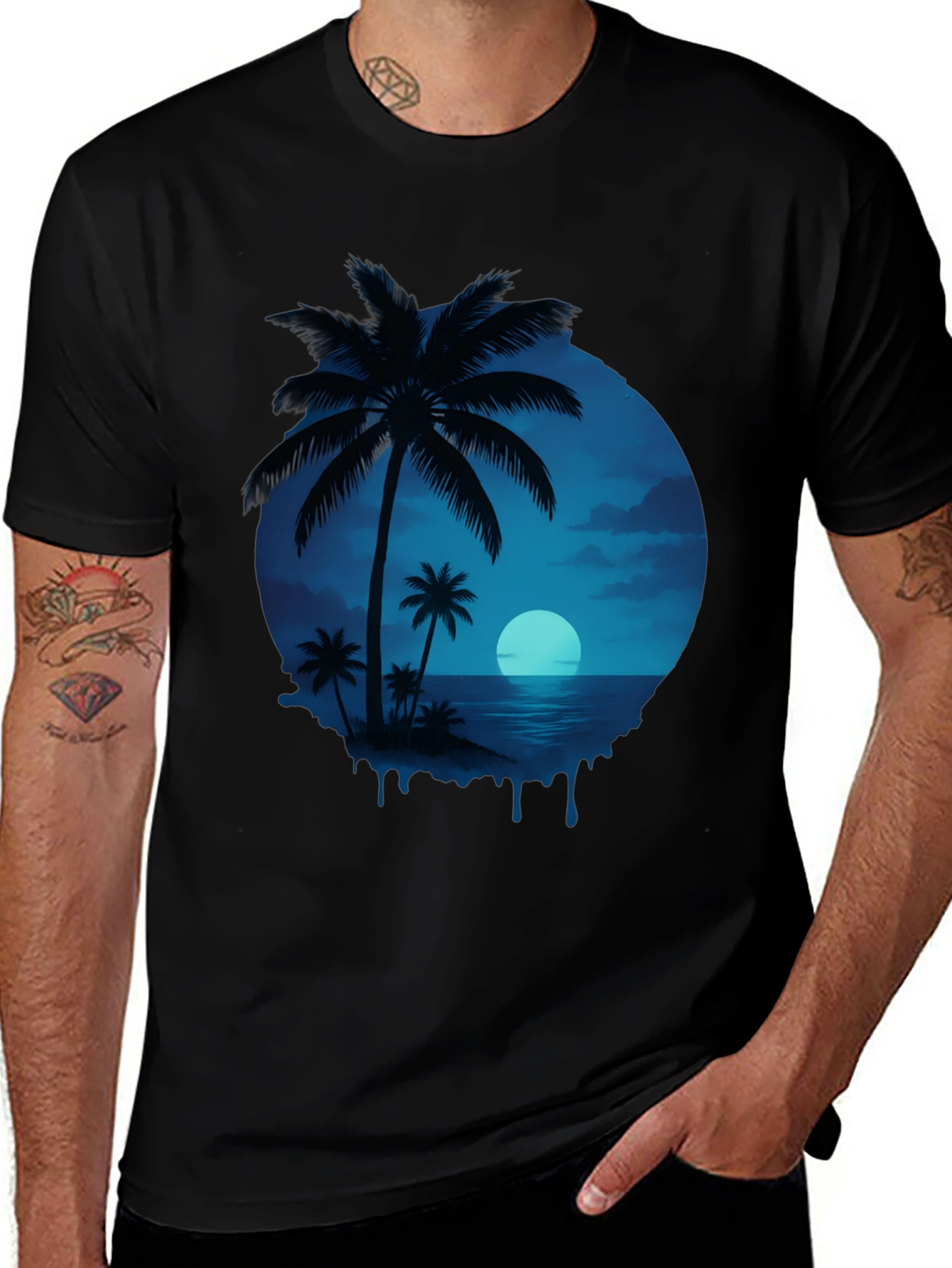 Variant 26 of Tropical Palm Tree Graphic T-Shirt - Island Vibes