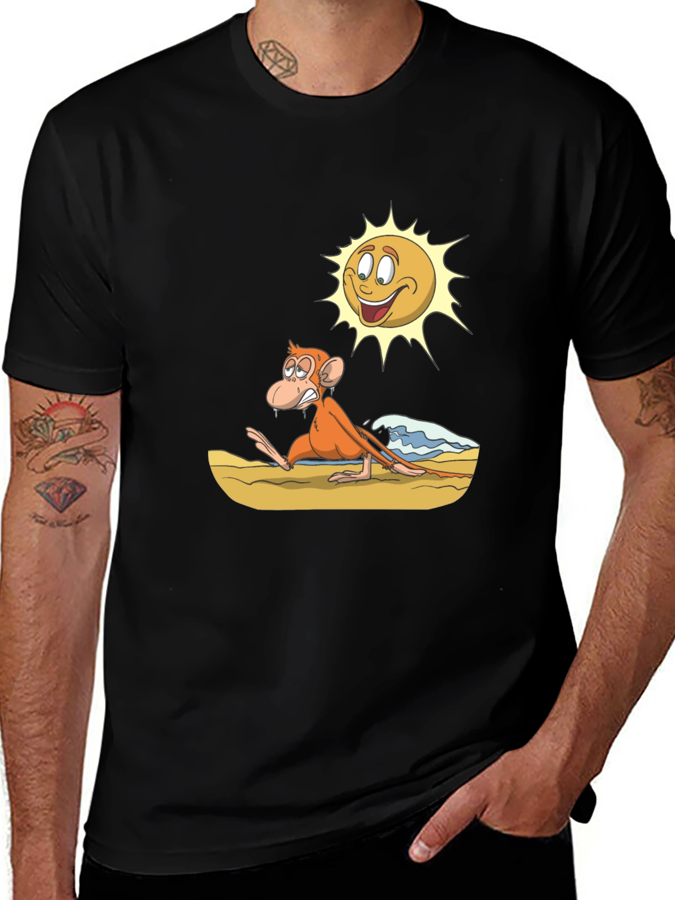 Variant 29 of Funny Monkey Beach Cartoon T-Shirt
