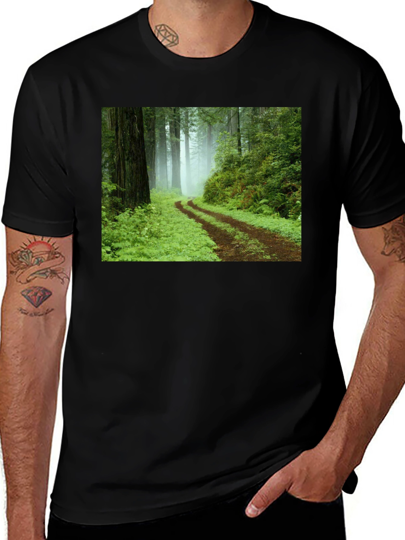 Variant 9 of Nature Path Graphic Tee - Black