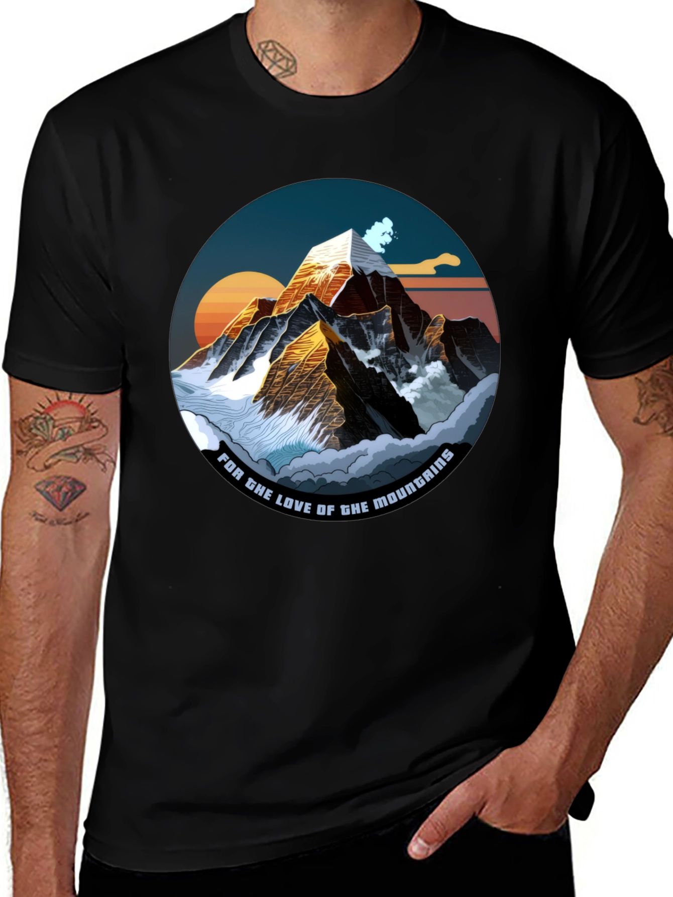 Variant 24 of Mountain Love Graphic Tee - Black T-Shirt