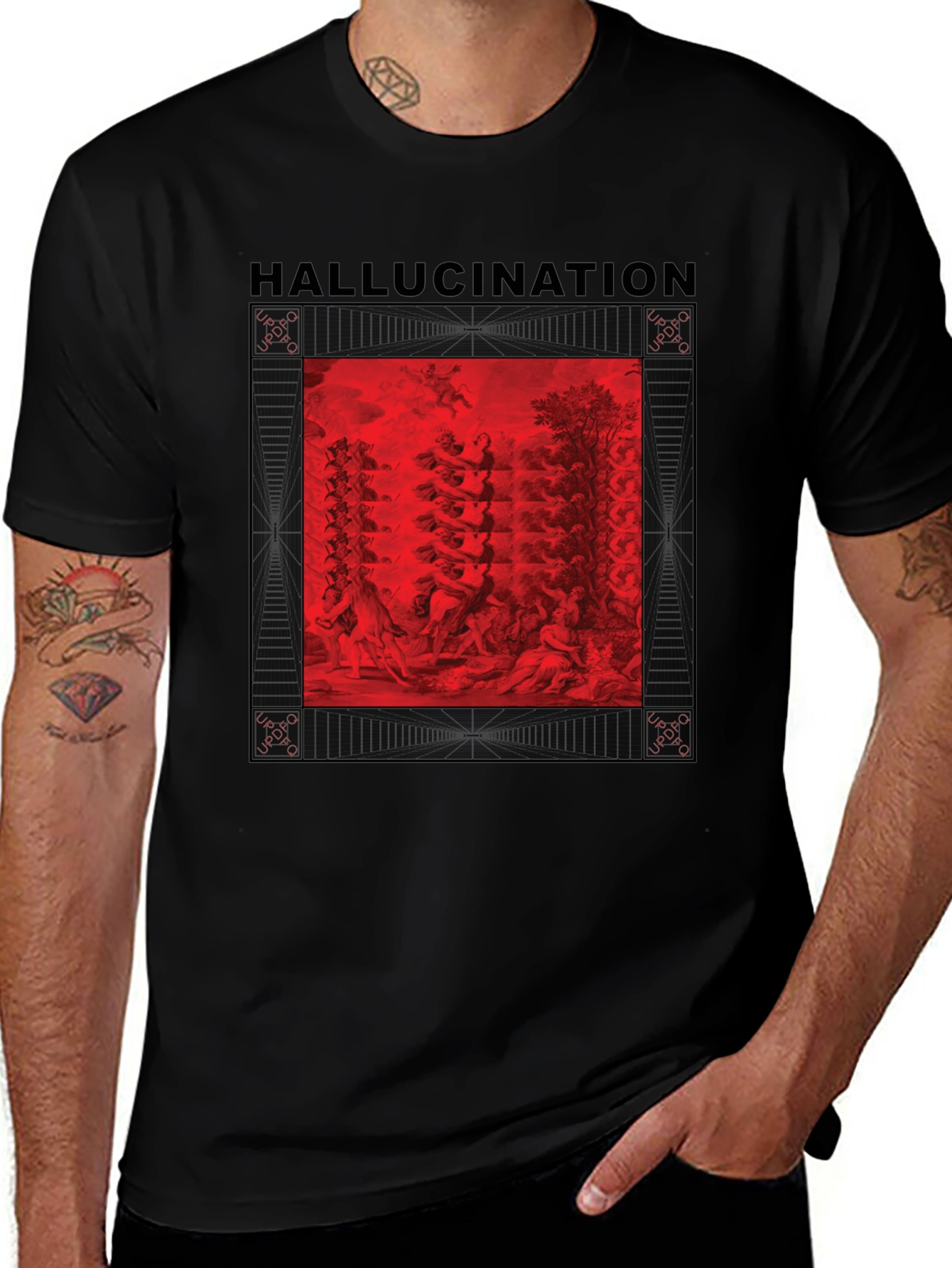Variant 20 of Hallucination Graphic Print Crew Neck T-Shirt