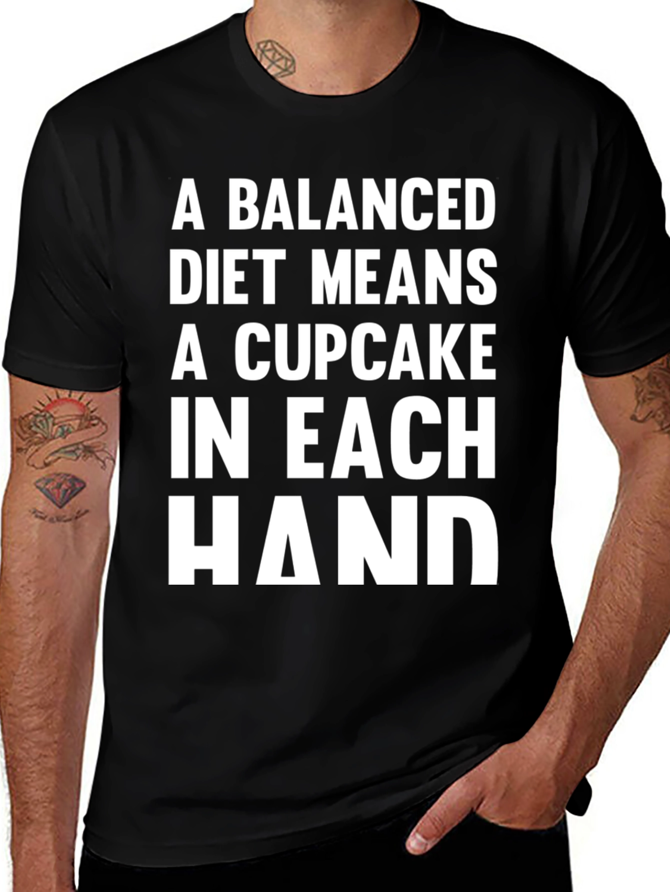 Variant 26 of Funny Balanced Diet Cupcake T-Shirt