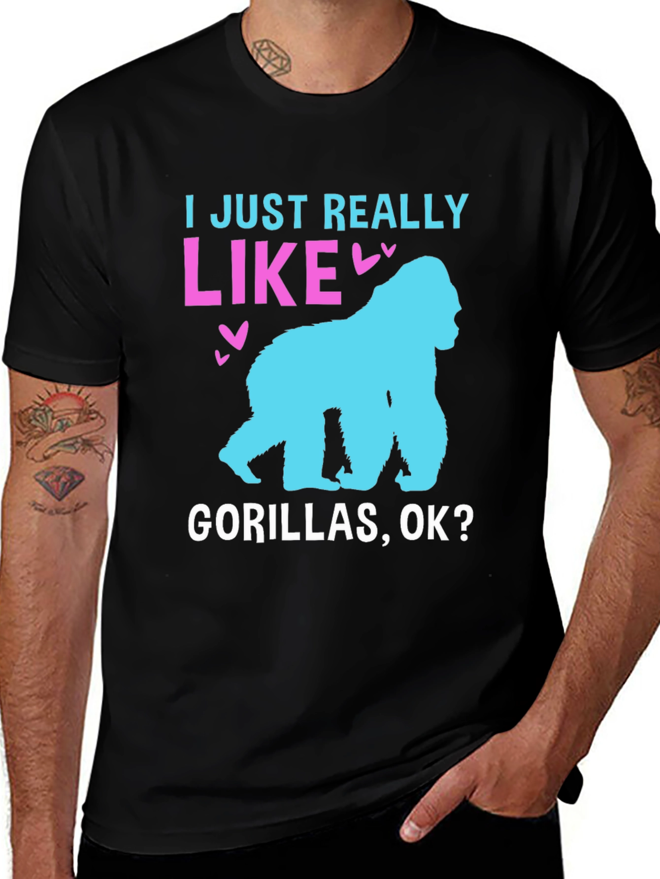Variant 28 of I Like Gorillas T-Shirt, Funny Gorilla Lover Tee