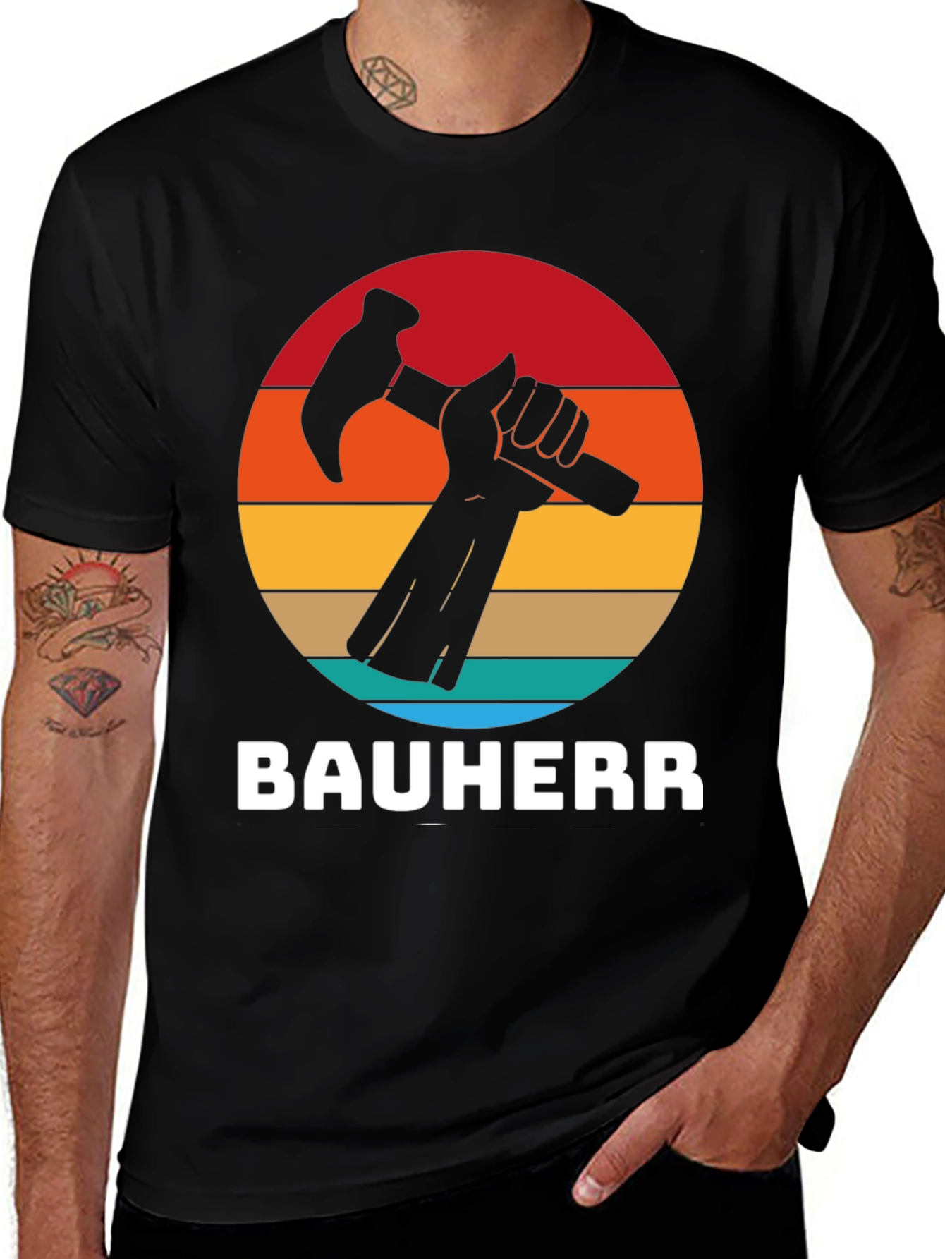 Bauherr T-Shirt - Hammer Construction Builder Shirt