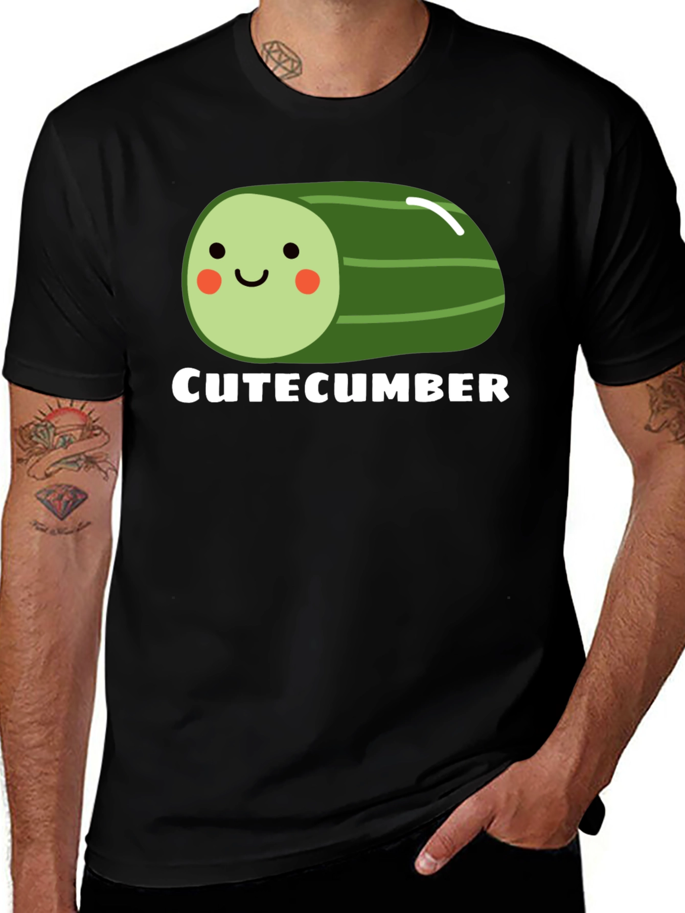 CuteCumber Black Graphic Tee