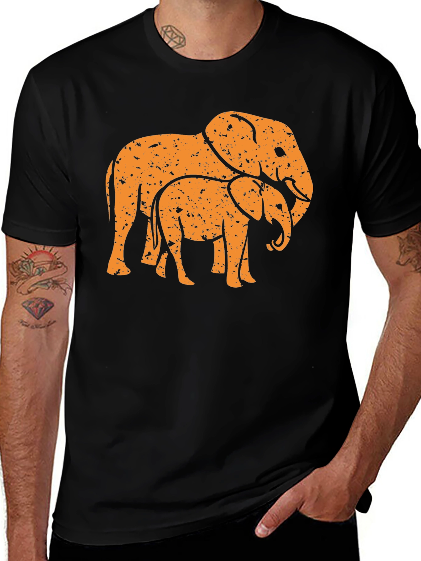 Variant 5 of Elephant Family Black Graphic Tee