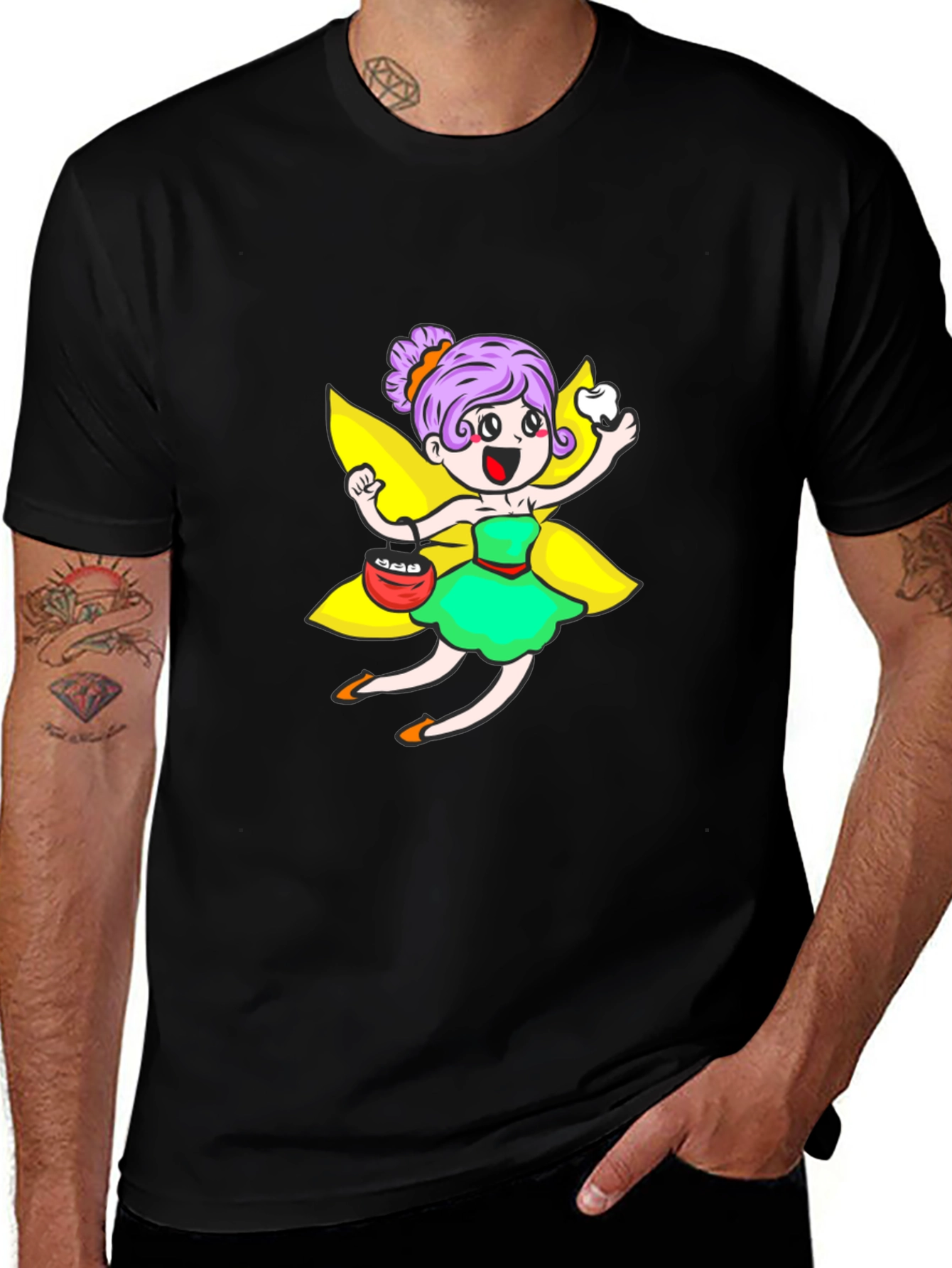 Variant 12 of Tooth Fairy Graphic Tee - Black