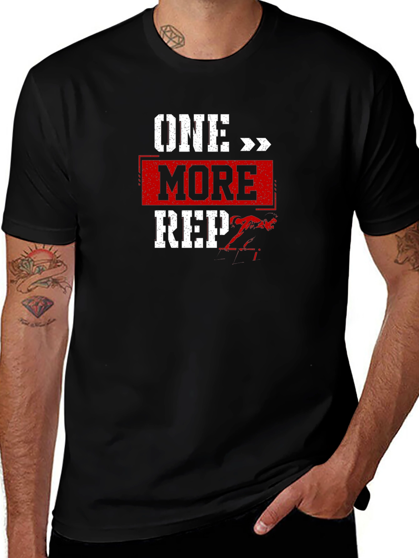 Variant 28 of One More Rep Graphic Tee - Workout Motivation