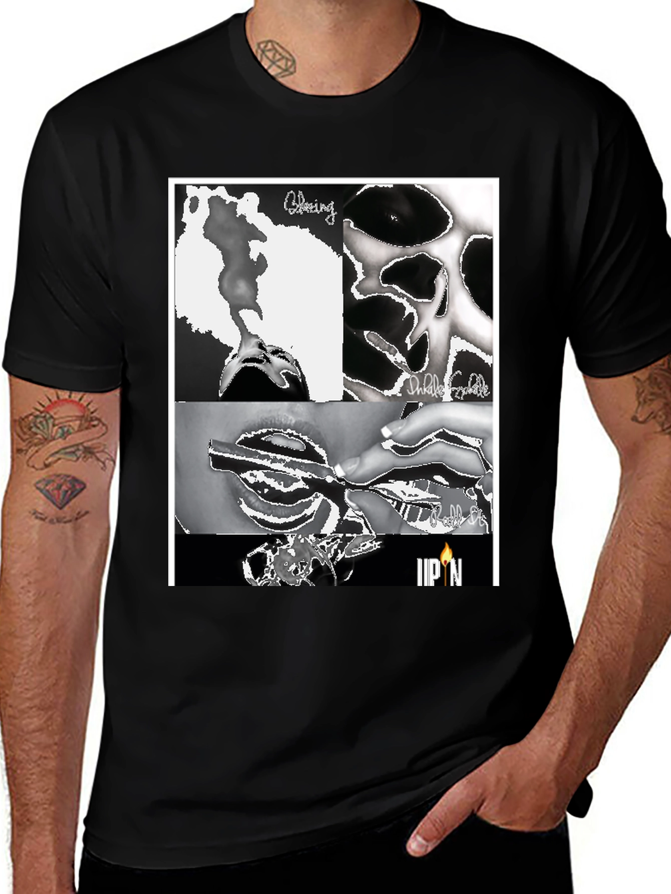 Black Blazing Graphic Tee - Street Style main image