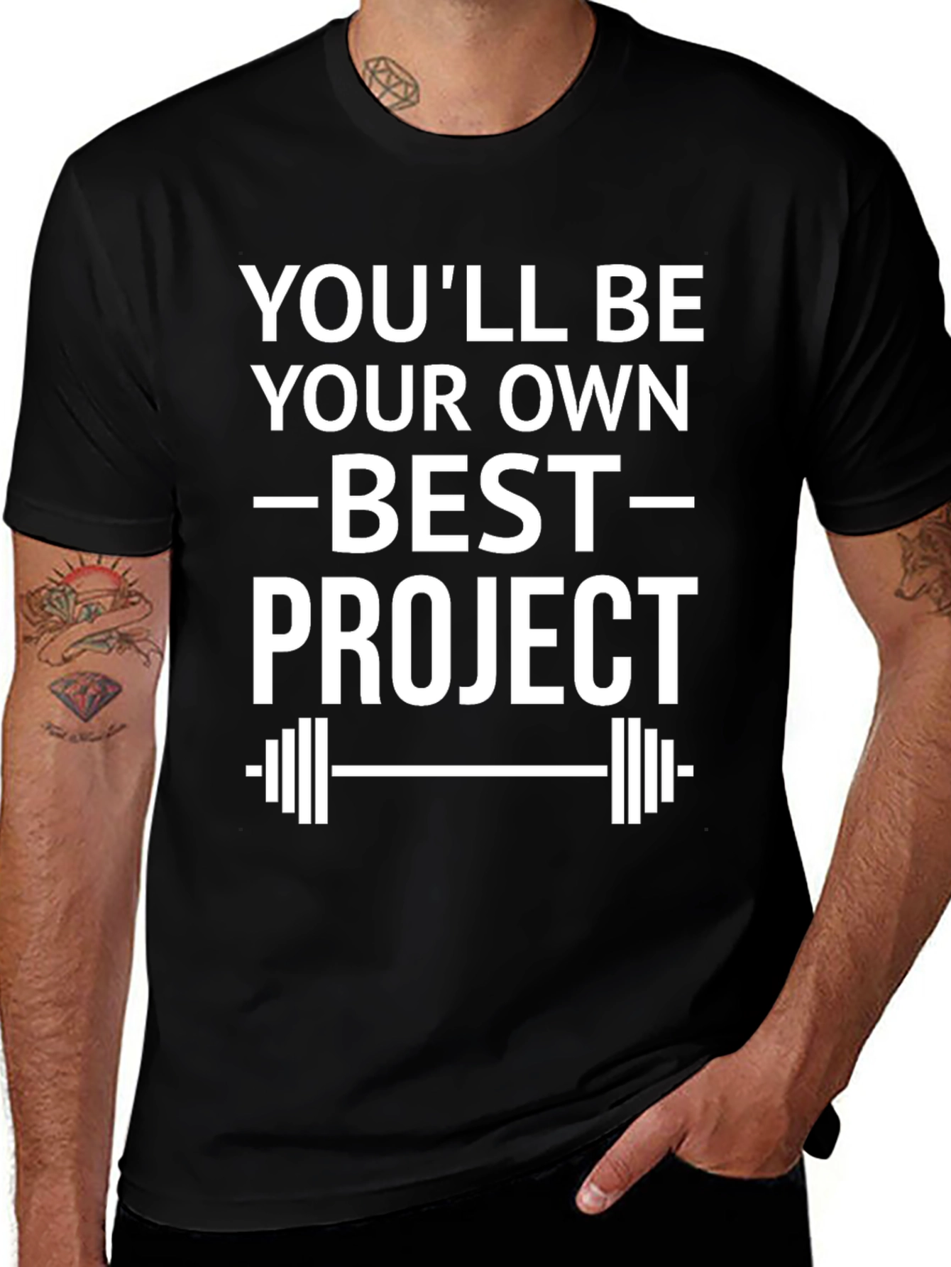 Variant 21 of Own Best Project T-Shirt - Motivational Workout Tee