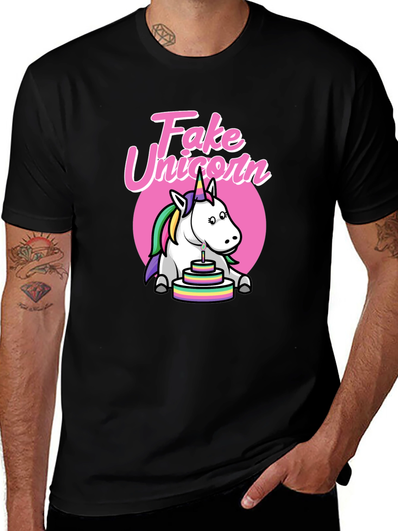 Variant 27 of Fake Unicorn Birthday T-Shirt - Fun & Unique!