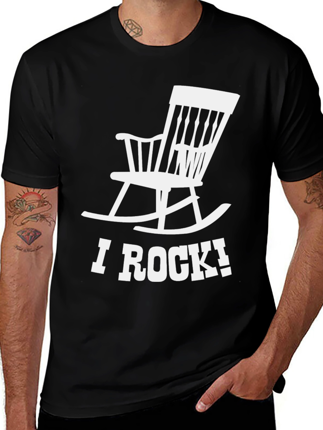 Variant 8 of I Rock Rocking Chair Graphic Tee - Novelty T-Shirt
