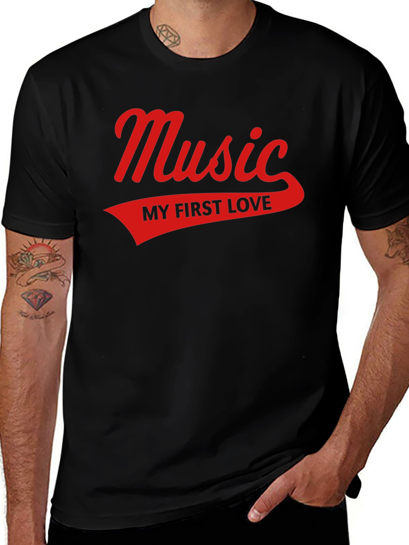 Variant 10 of Music My First Love T-Shirt - Black, Graphic Tee