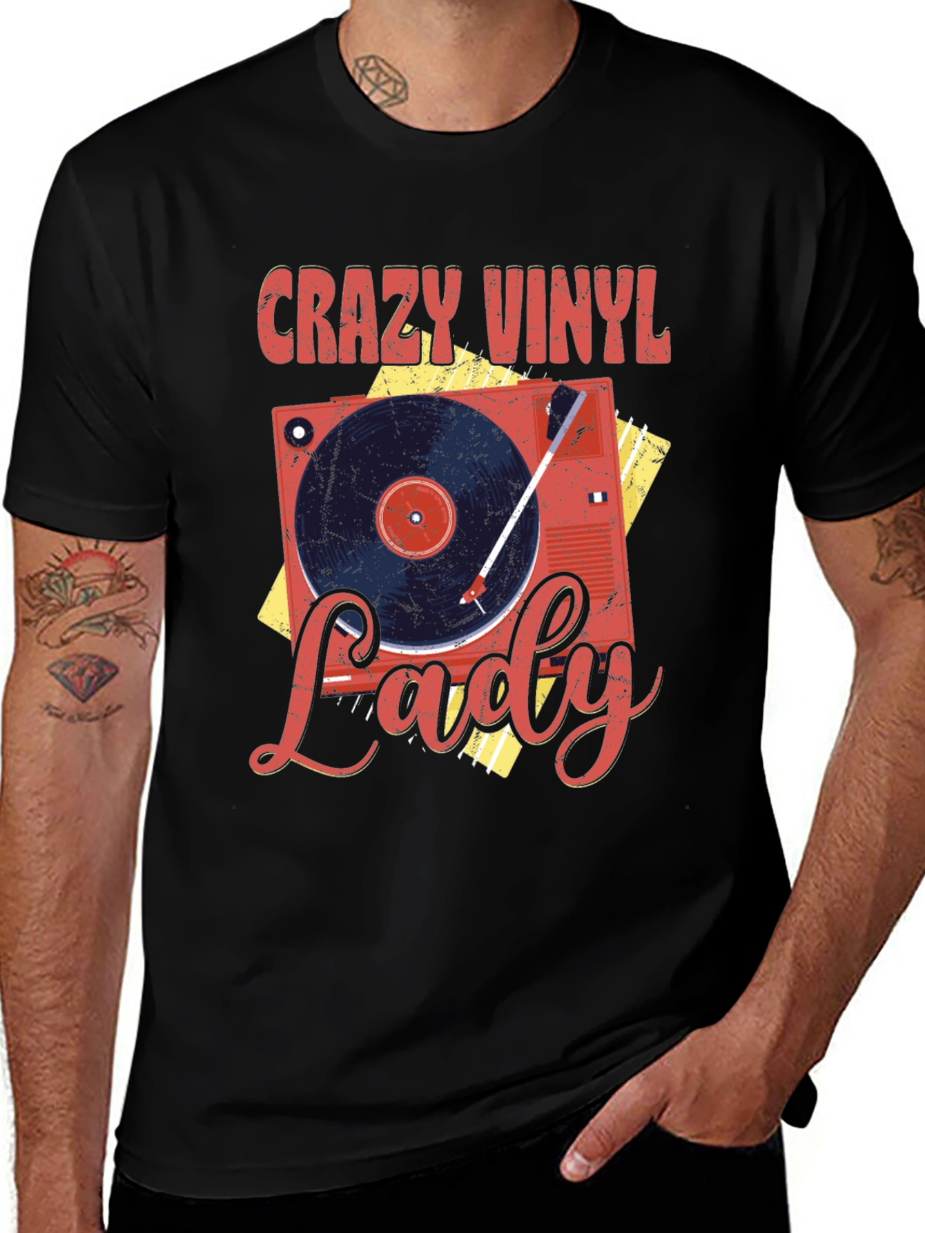 Variant 8 of Crazy Vinyl Lady T-Shirt