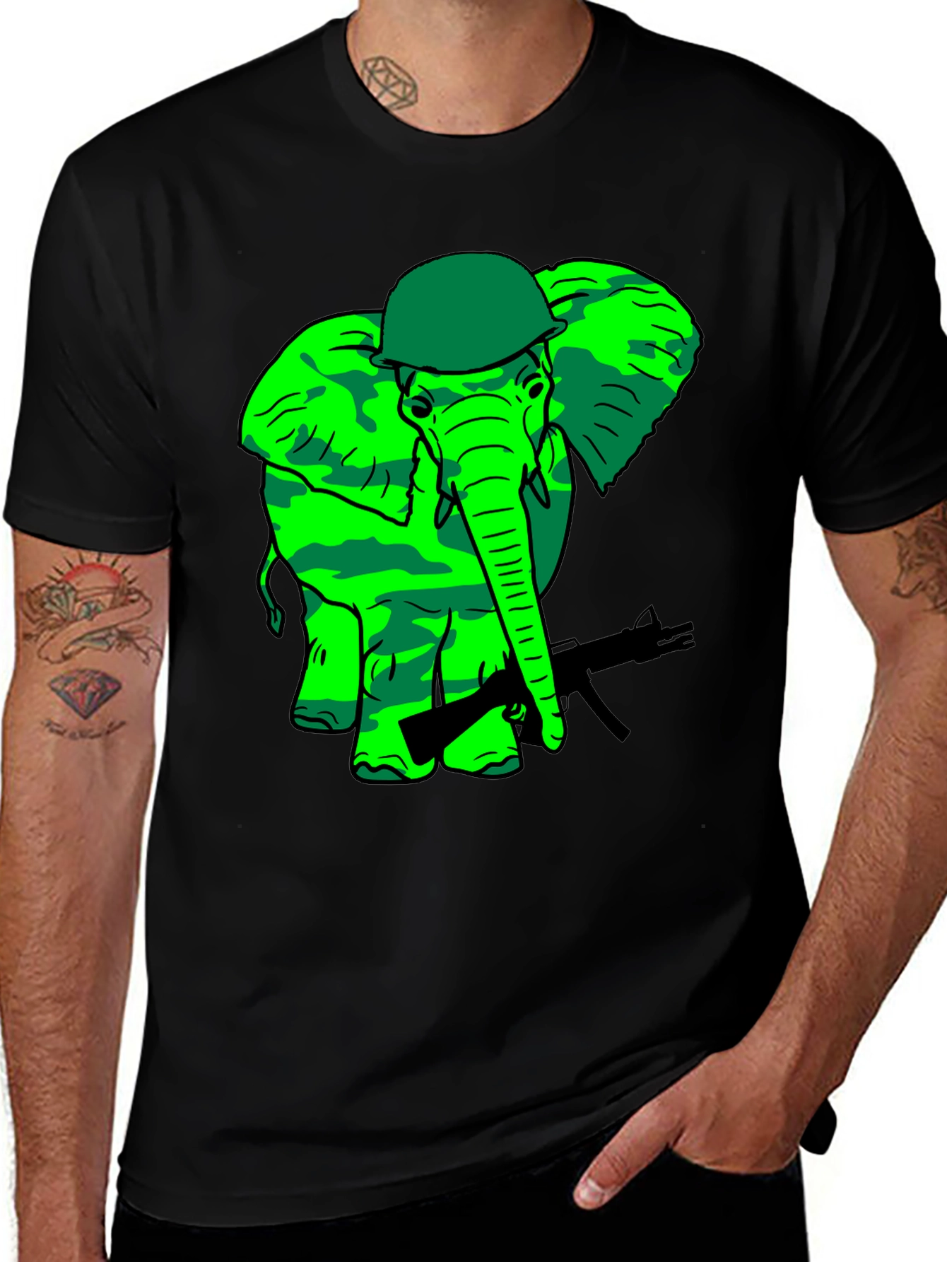 Variant 25 of Camouflage Elephant T-Shirt