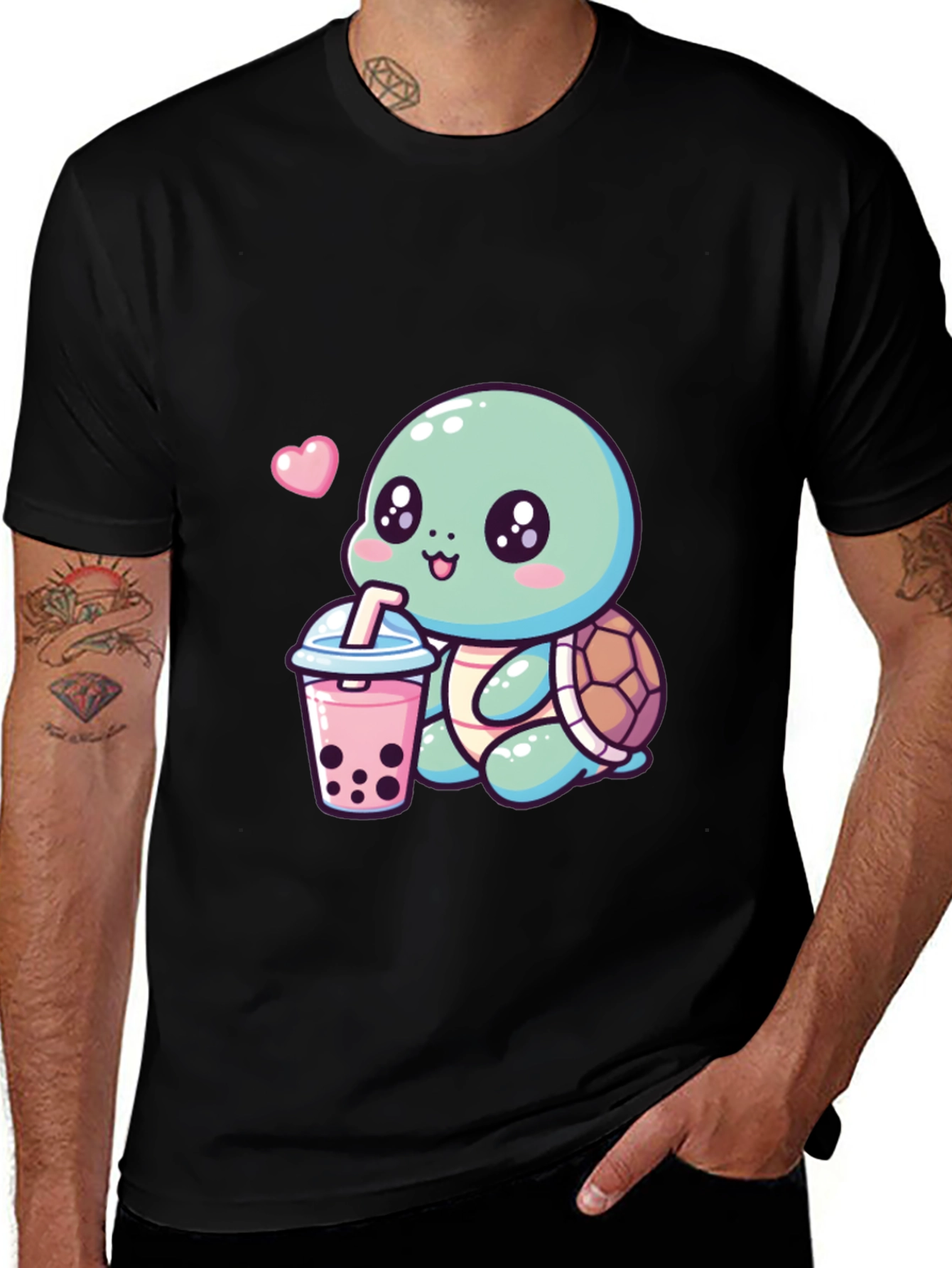 Variant 24 of Cute Turtle Boba Tea T-Shirt