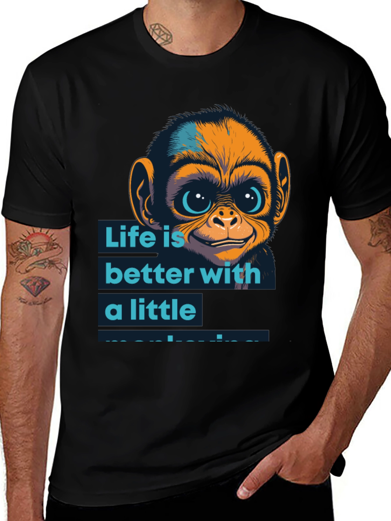 Life is Better Monkey Graphic T-Shirt