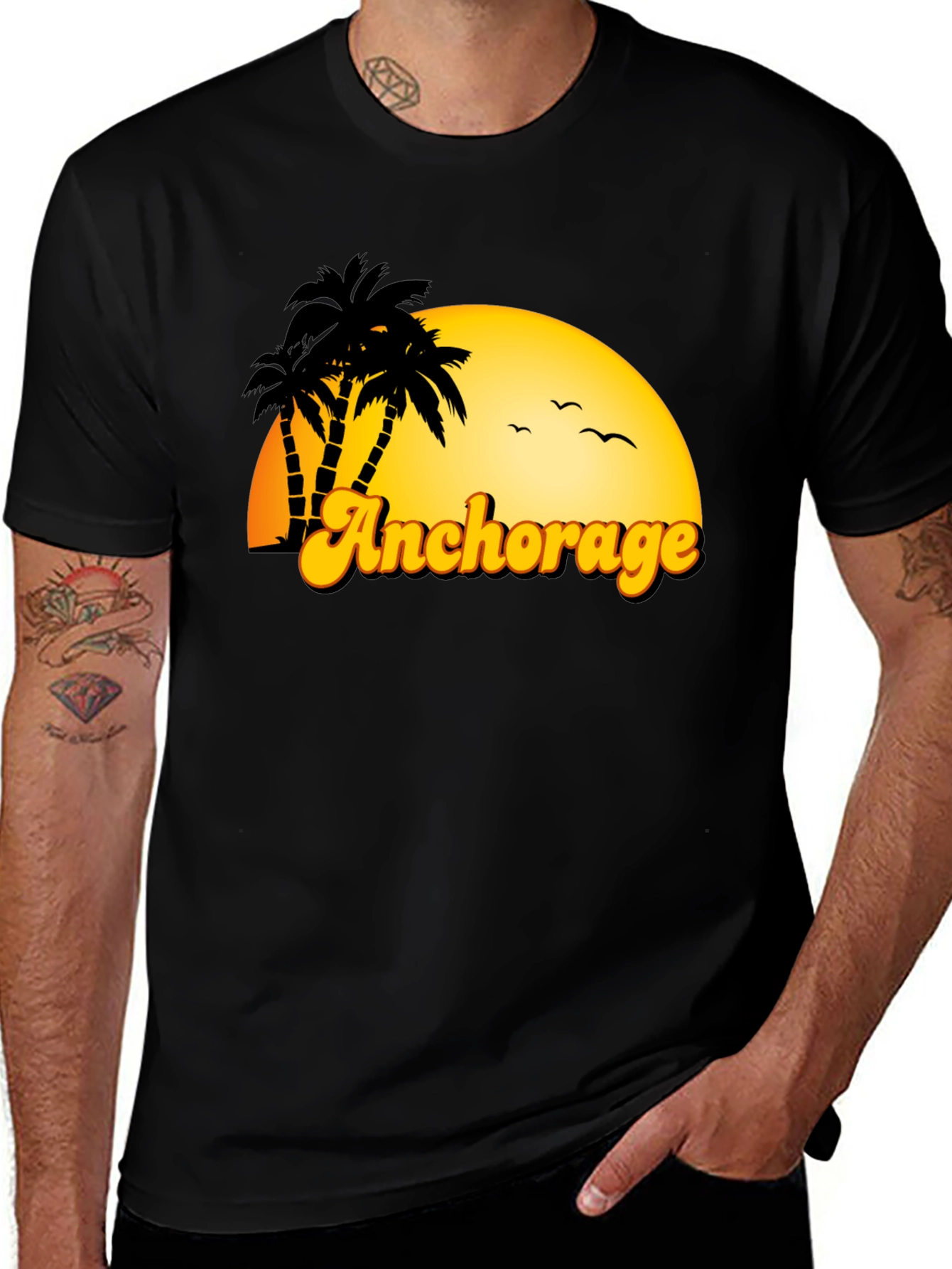 Anchorage Palm Tree Sunset T-Shirt