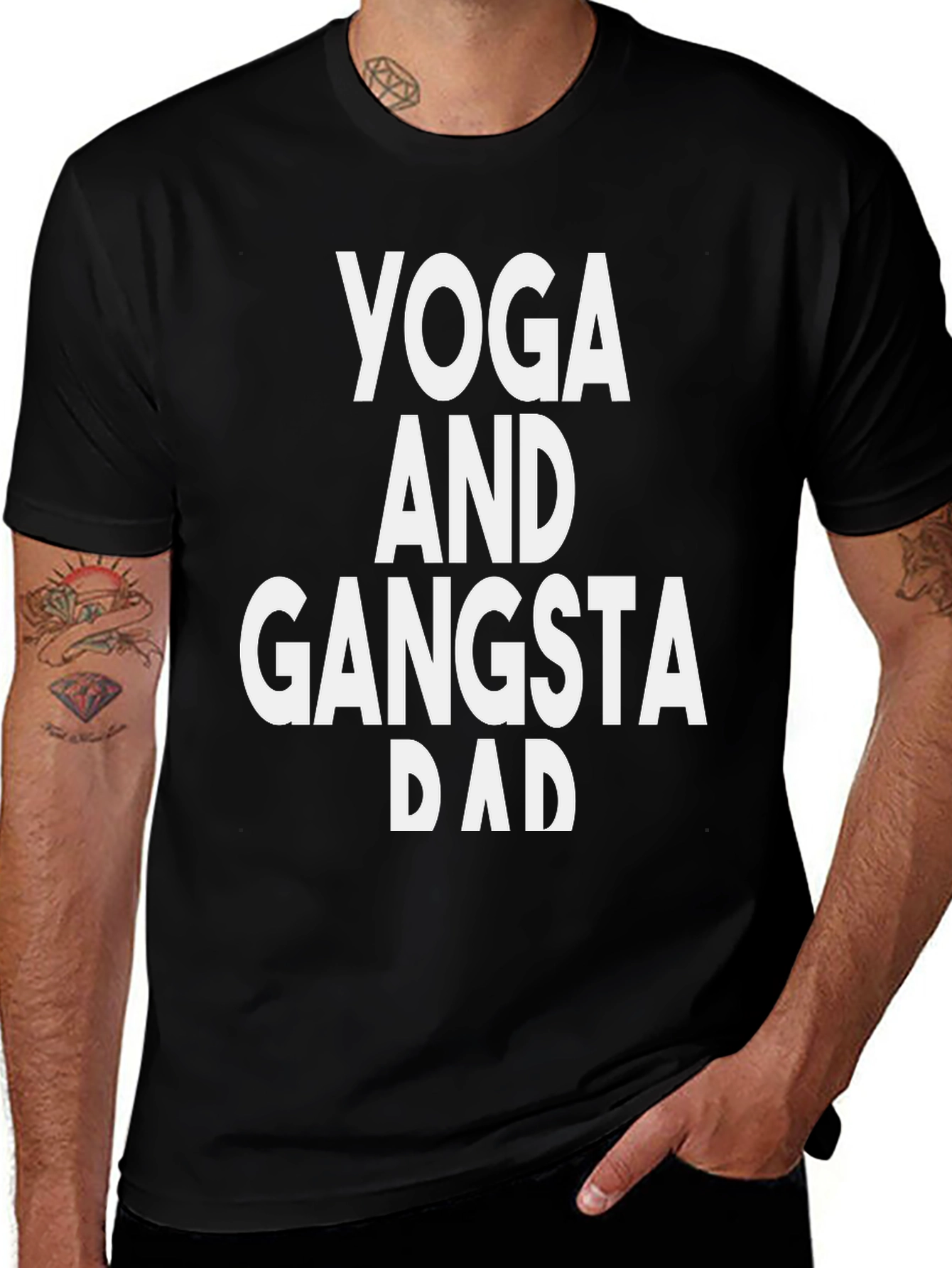 Yoga and Gangsta Dad Funny T-Shirt