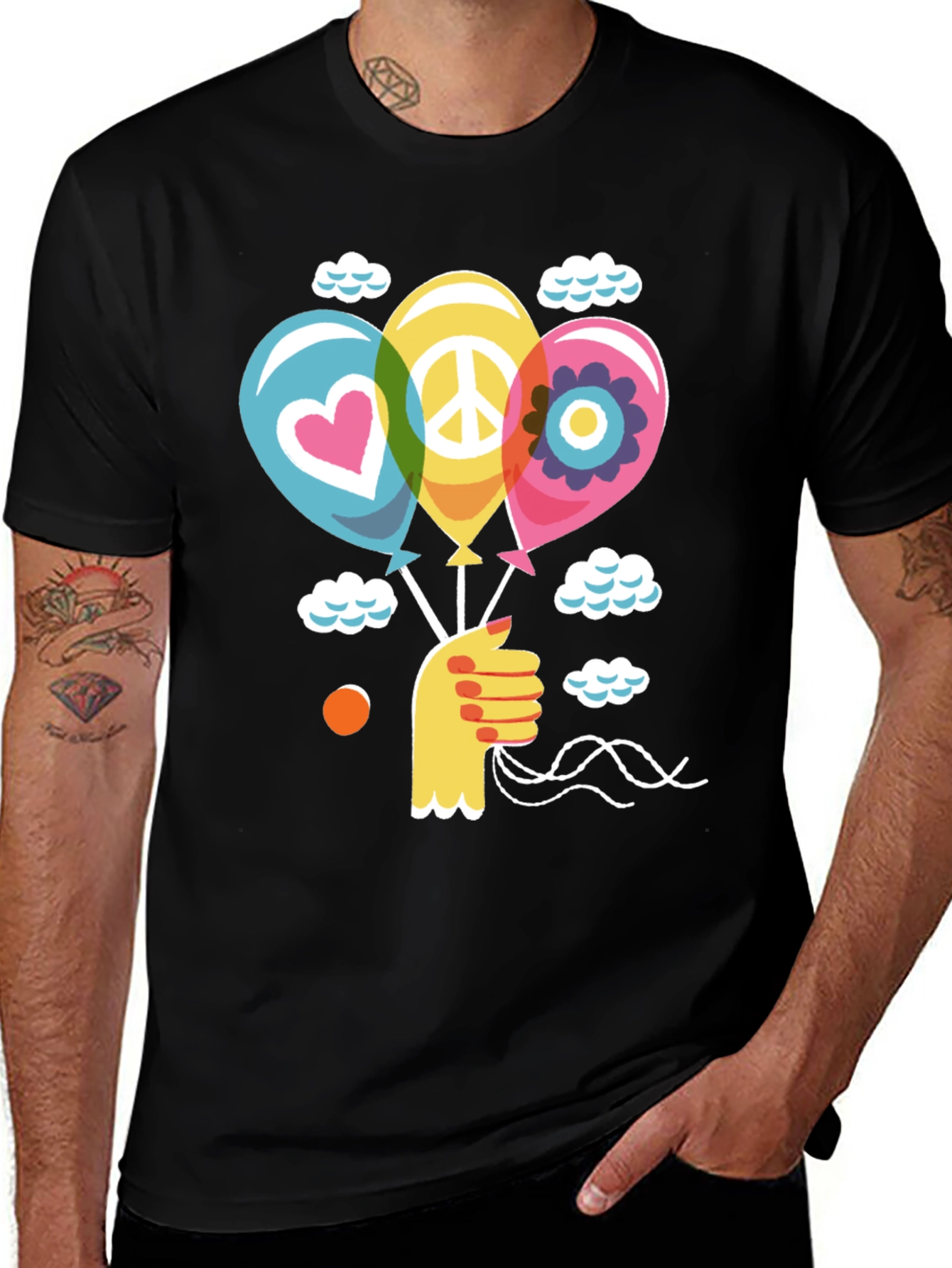 Variant 25 of Peace, Love & Balloons Graphic T-Shirt