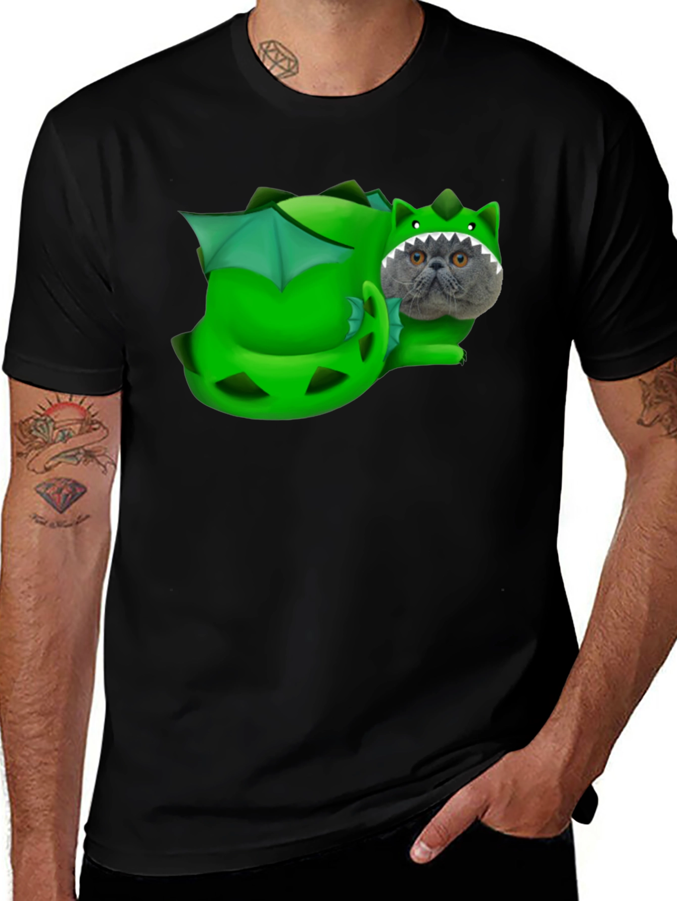 Variant 18 of Dragon Cat T-Shirt: Funny Pet Graphic Tee