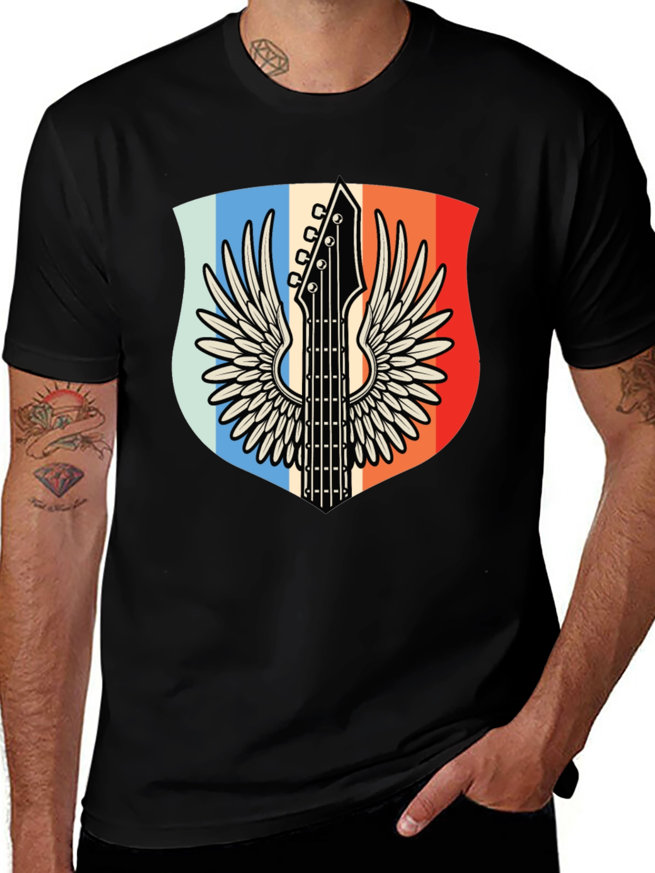 Variant 11 of Guitar Wings Graphic Tee - Rock Inspired Design