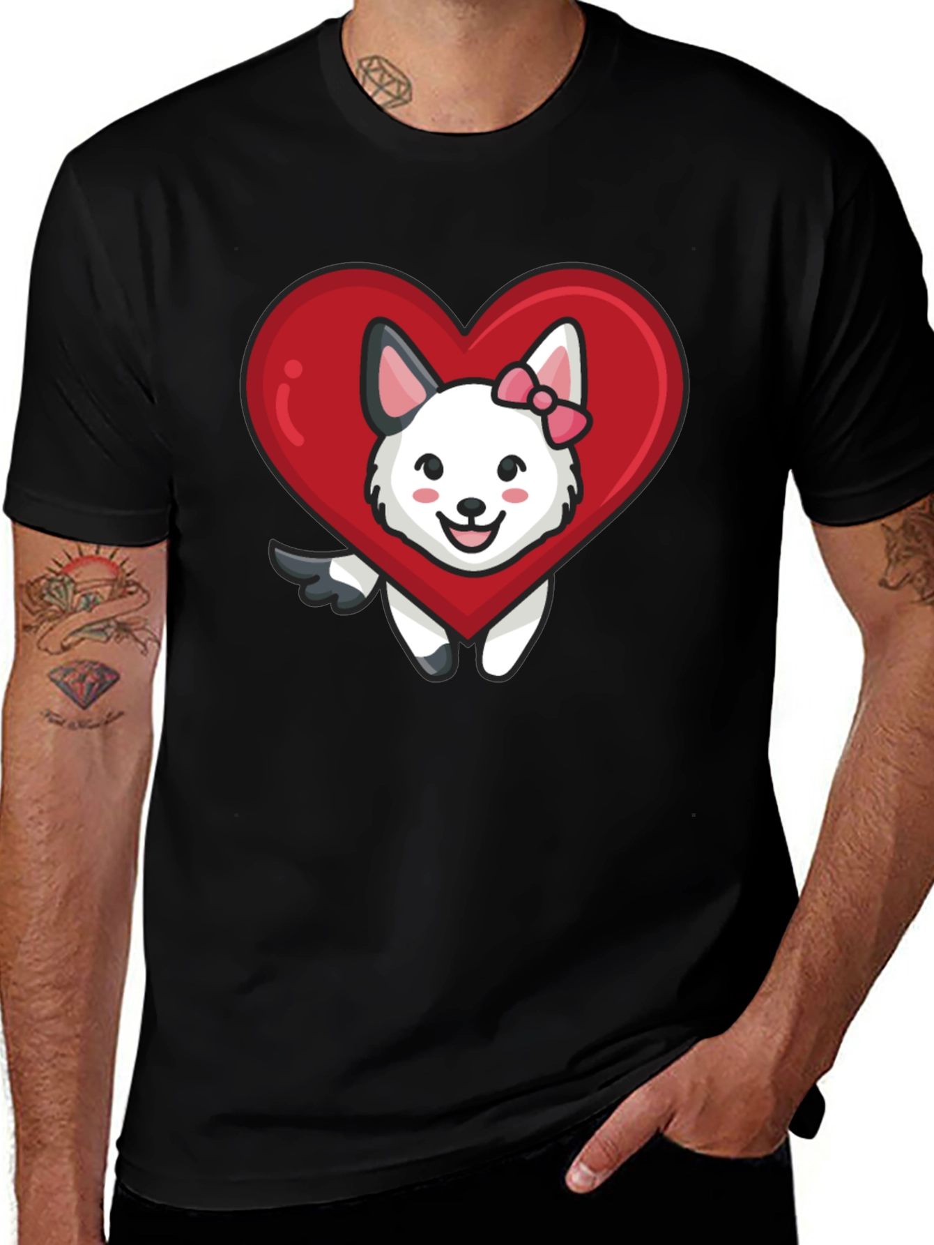 Variant 19 of Cute Dog in Heart T-Shirt - Valentine's Day Gift