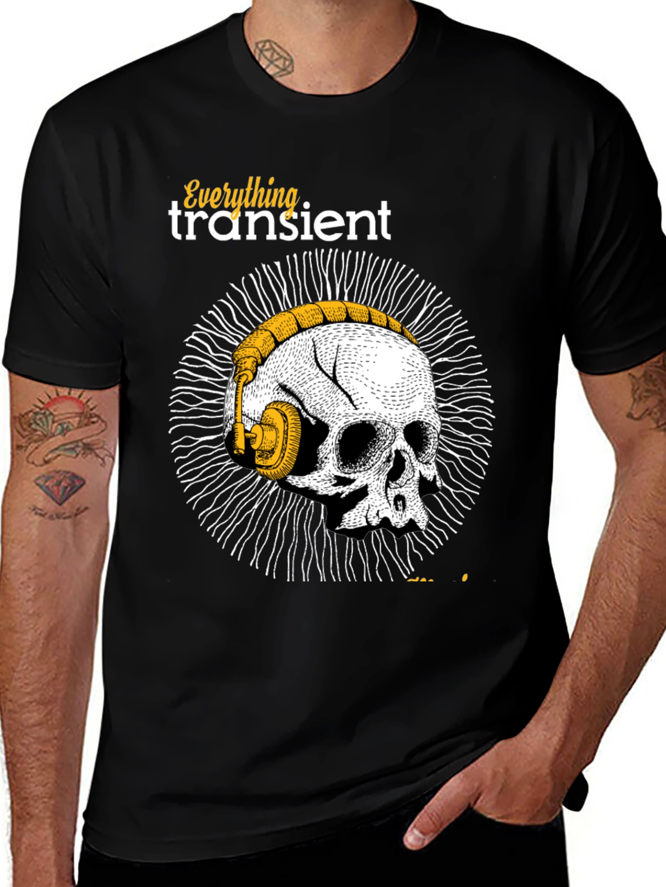Variant 26 of Skull Headphones Graphic T-Shirt