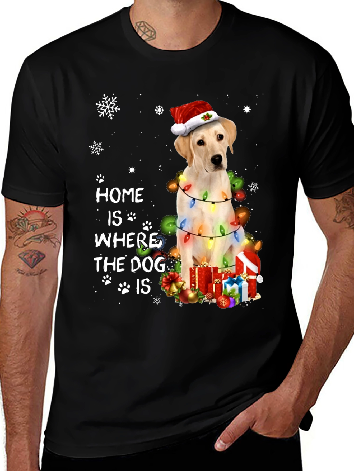 Variant 13 of Dog Christmas T-Shirt - Home Is Where The Dog Is