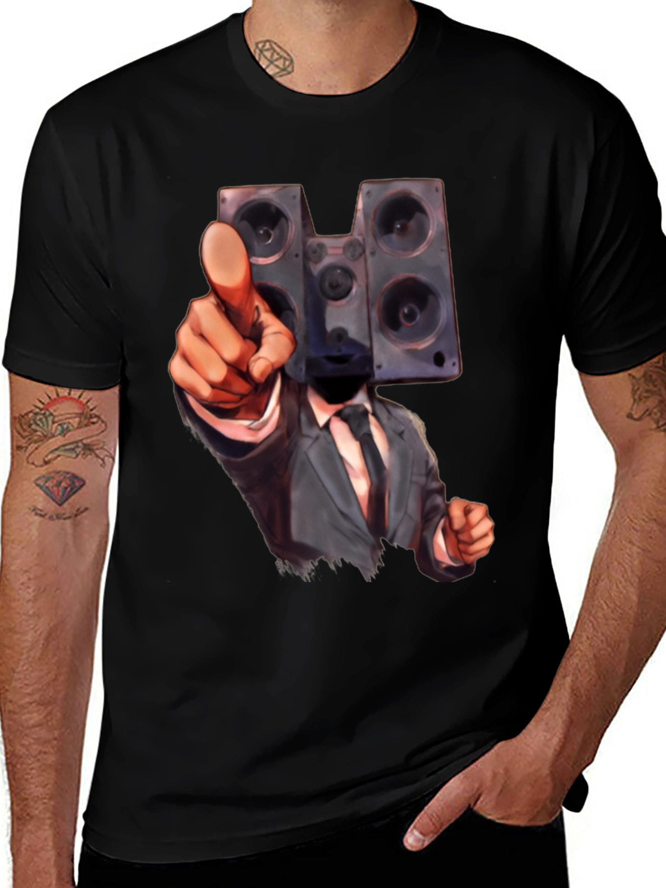 Variant 18 of Speaker Head Suit T-Shirt