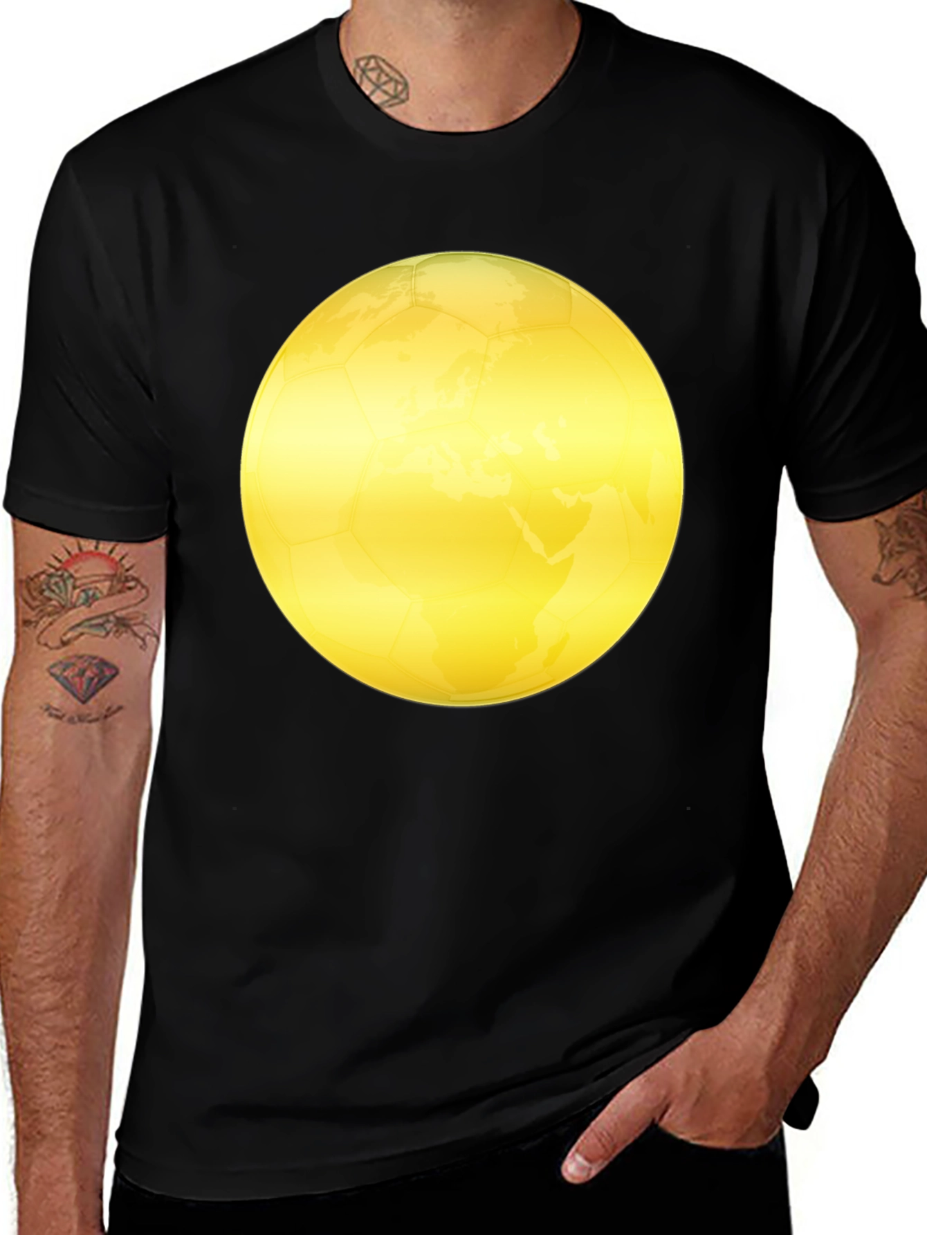 Variant 13 of Golden Globe Graphic Men's Black T-Shirt