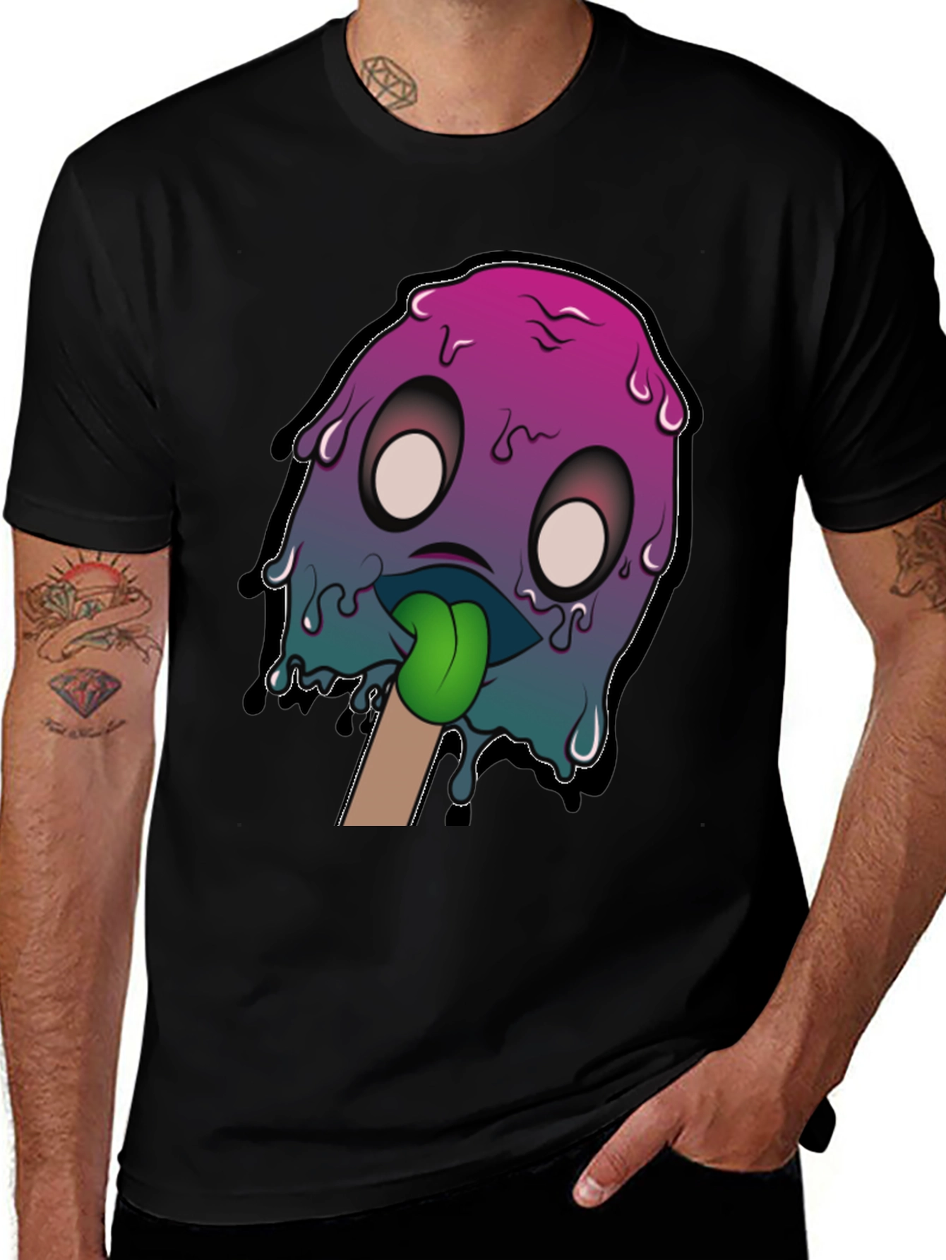 Variant 27 of Melting Popsicle Monster Graphic Tee - Cool Design!