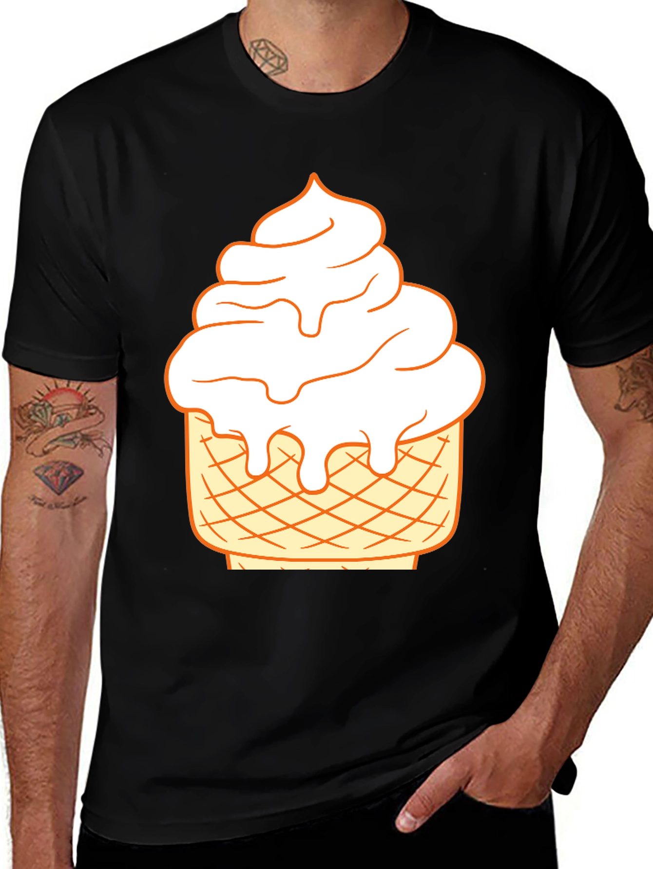 Variant 4 of Ice Cream Cone Graphic Tee - Fun Summer Style