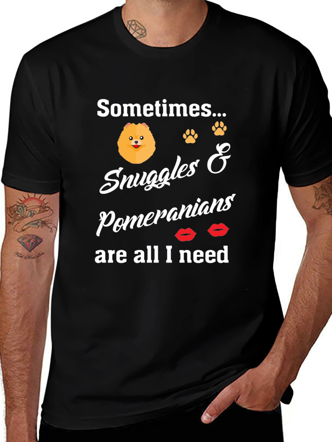 Sometimes Snuggles and Pomeranians T-Shirt